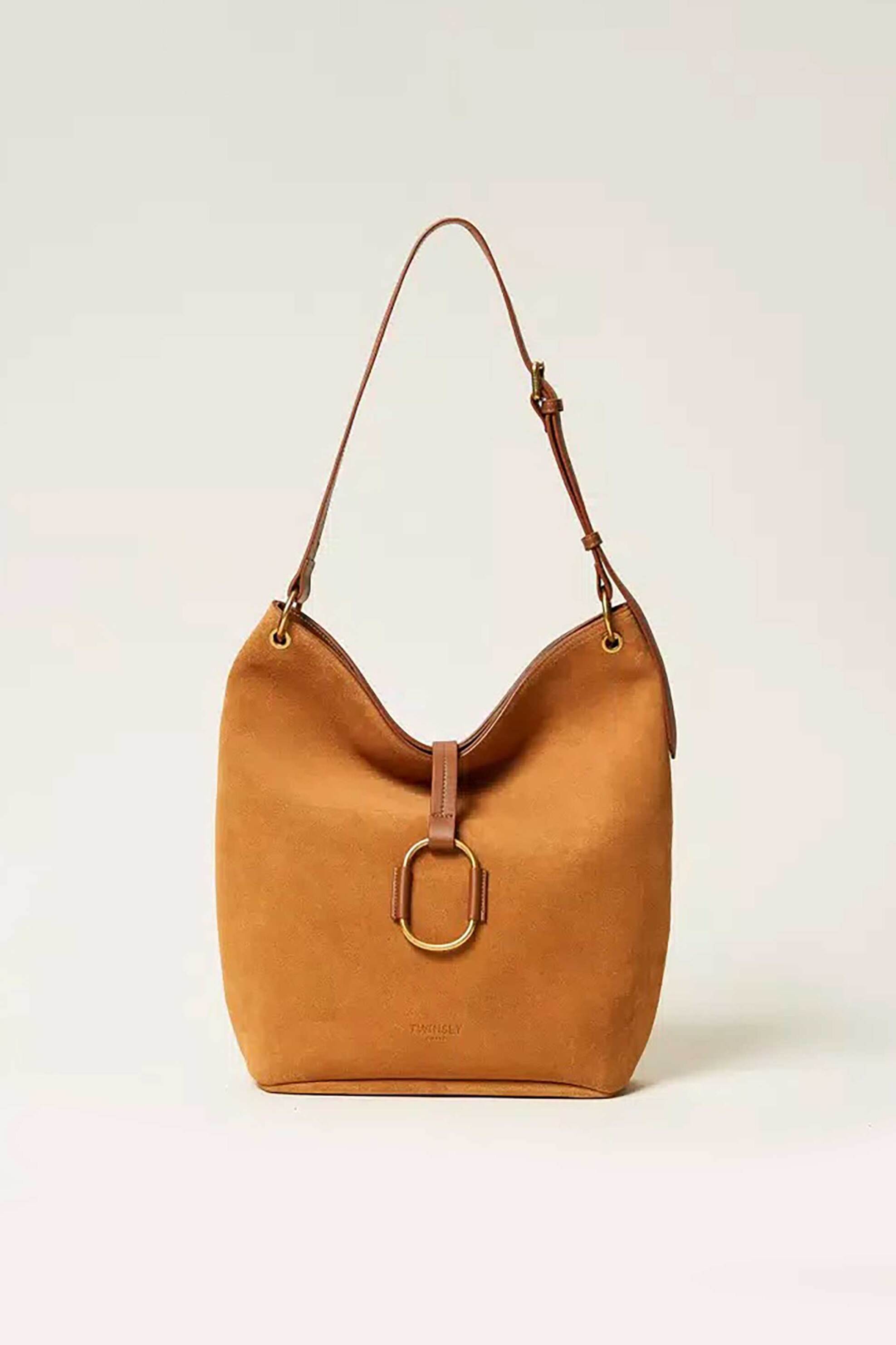 Twinset γυναικεία suede τσάντα ώμου hobo