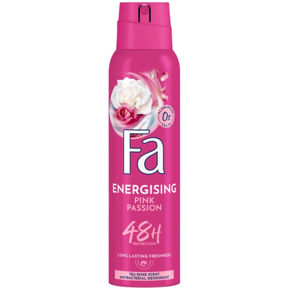 Fa Energising Pink Passion 48h Tea Rose Scent Deodorant Spray Αποσμητικό Spray με Άρωμα Ροζ Τριαντάφυλλο Χωρίς Άλατα Αλουμινίου για Προστασία Έως & 48 Ώρες 150ml