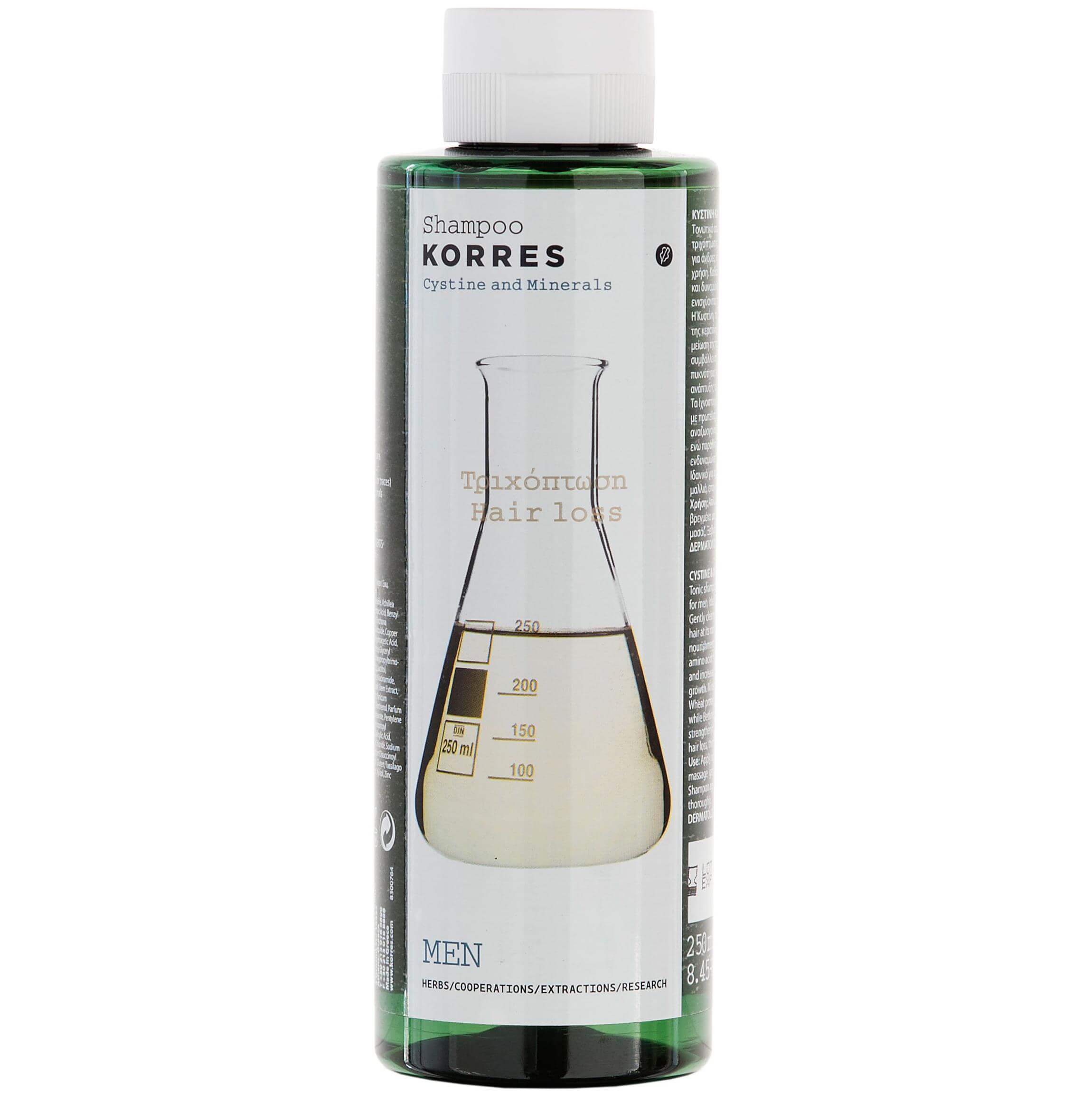 Korres Cystine & Minerals Hair Loss Shampoo - 250ml,Ανδρικό Σαμπουάν Κατά της Τριχόπτωσης με Κυστίνη & Ιχνοστοιχεία