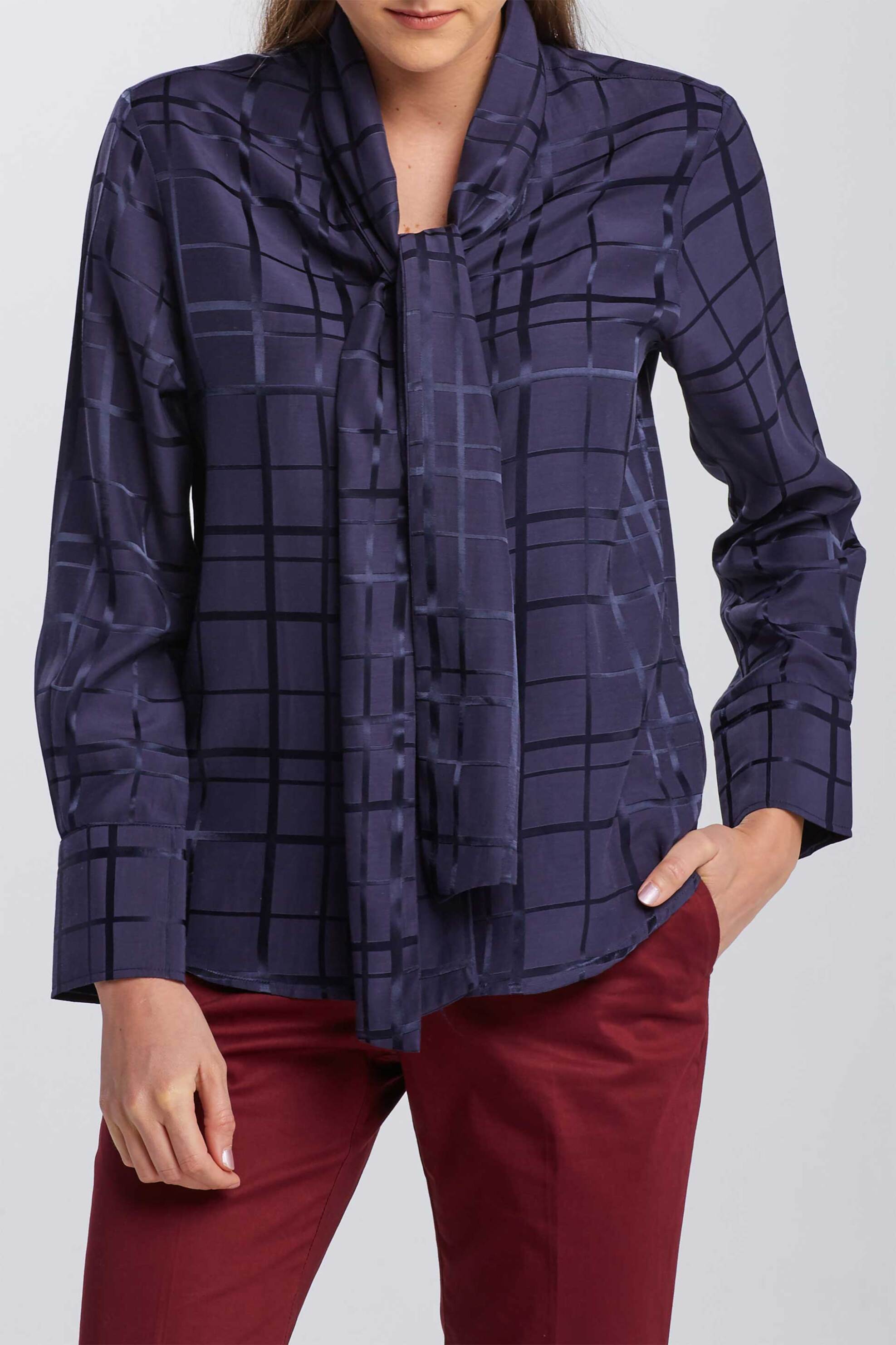 Gant γυναικείο πουκάμισο με all-over structured pattern και γιακά με γραβάτα