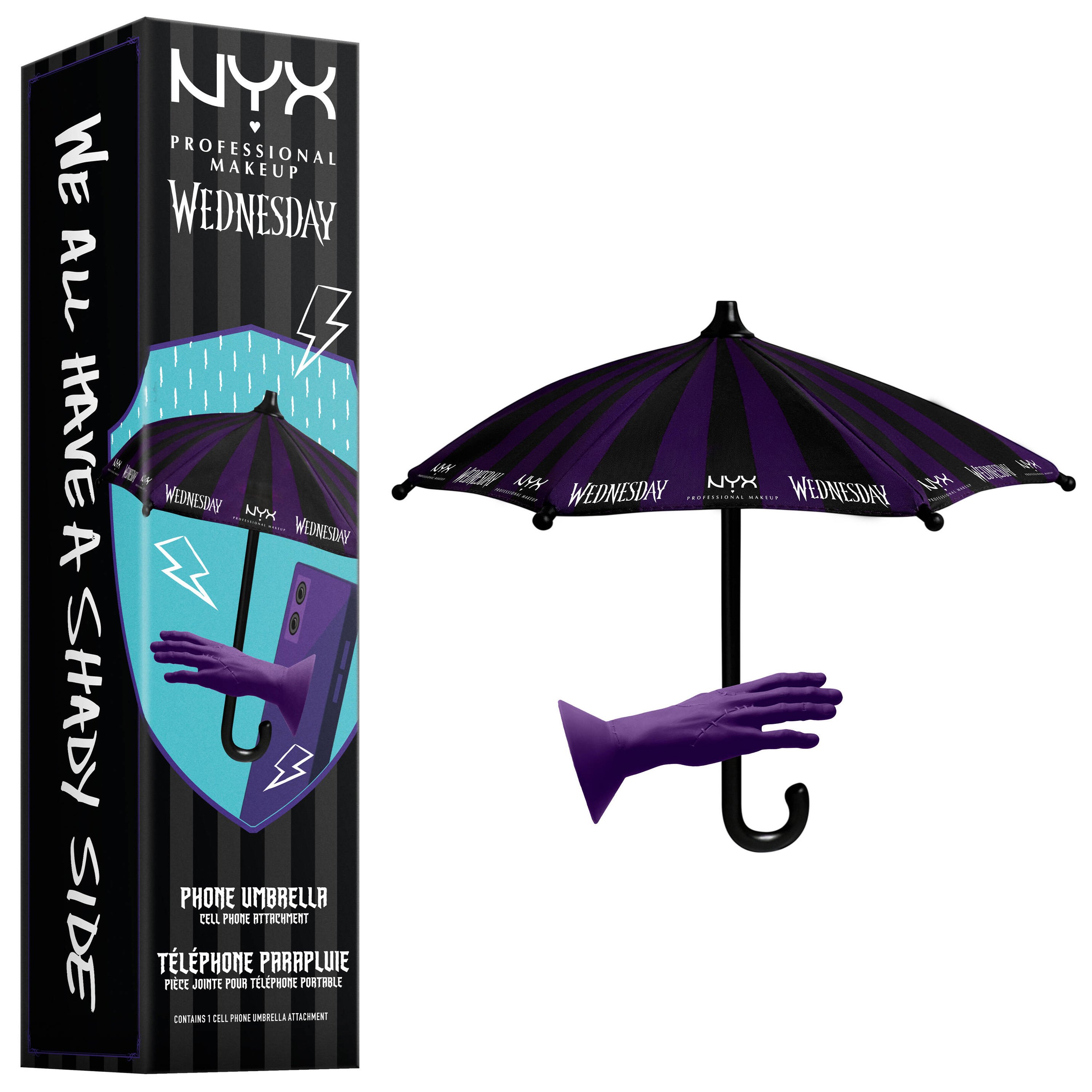 Nyx Professional Makeup Wednesday Phone Umbrella Μωβ Ομπρέλα Κινητού Εμπνευσμένη από την Σειρά Wednesday 1 Τεμάχιο