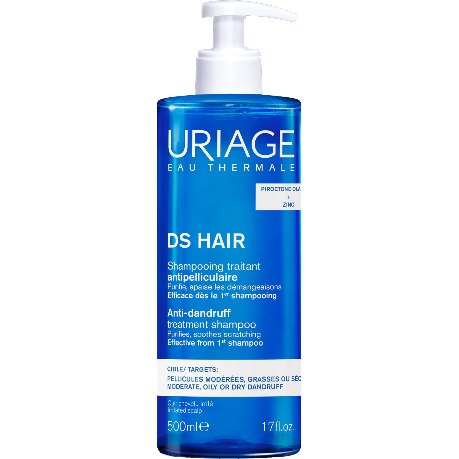 Uriage DS Hair Anti-Dandruff Treatment Shampoo Σαμπουάν Κατά της Πιτυρίδας που Καταπραΰνει από τον Κνησμό, με Αντλία 500ml