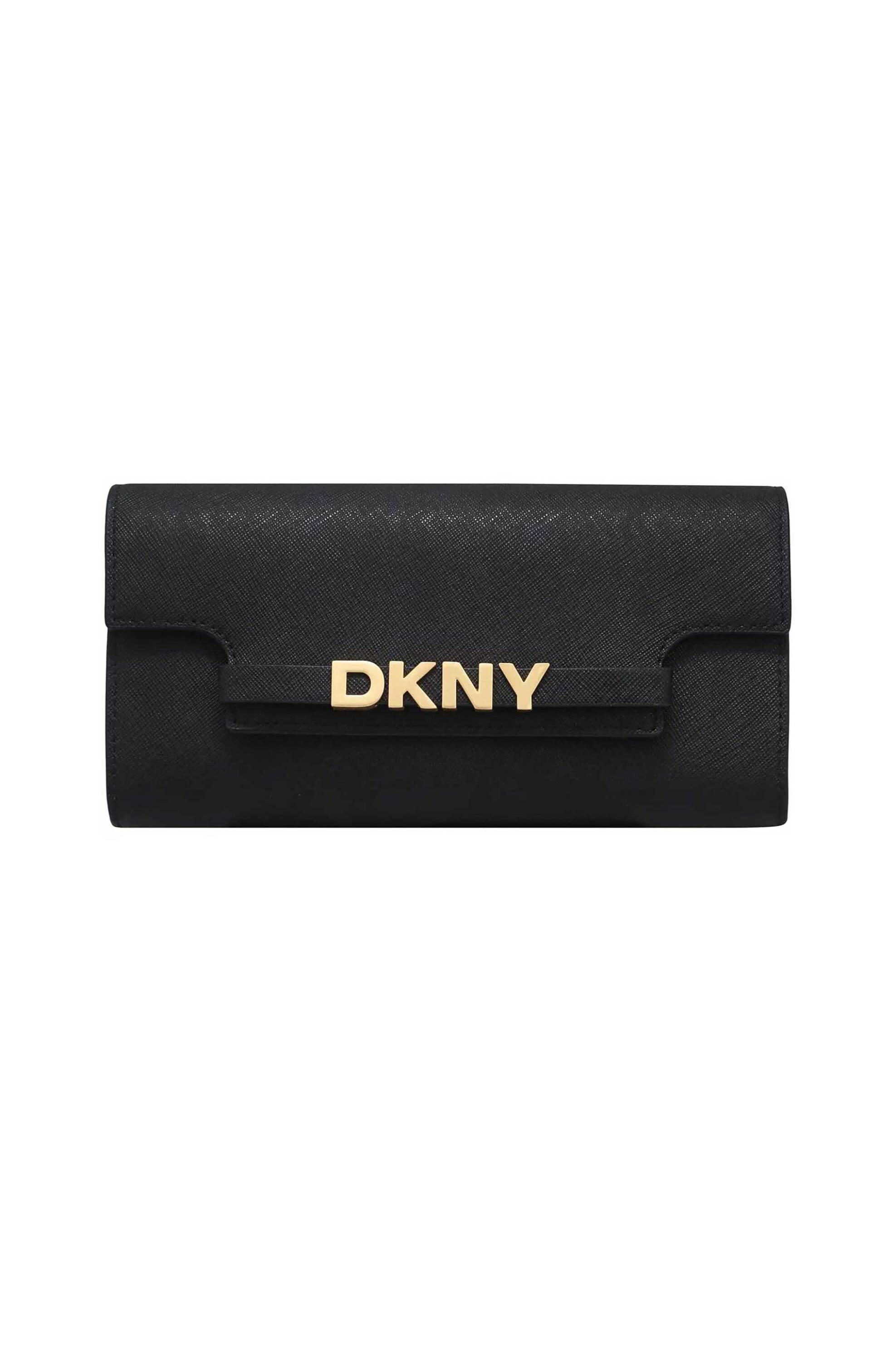 DKNY γυναικείο δερμάτινο πορτοφόλι με μεταλικό λογότυπο "Avril" | ONE SIZE