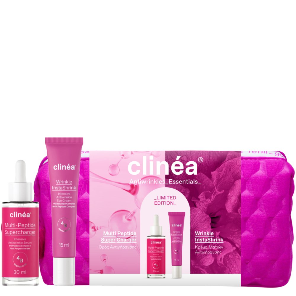 Clinea Promo Multi Peptide Supercharger 15ml & Wrinkle InstaShrik 30ml & Δώρο Νεσεσέρ 1 Τεμάχιο