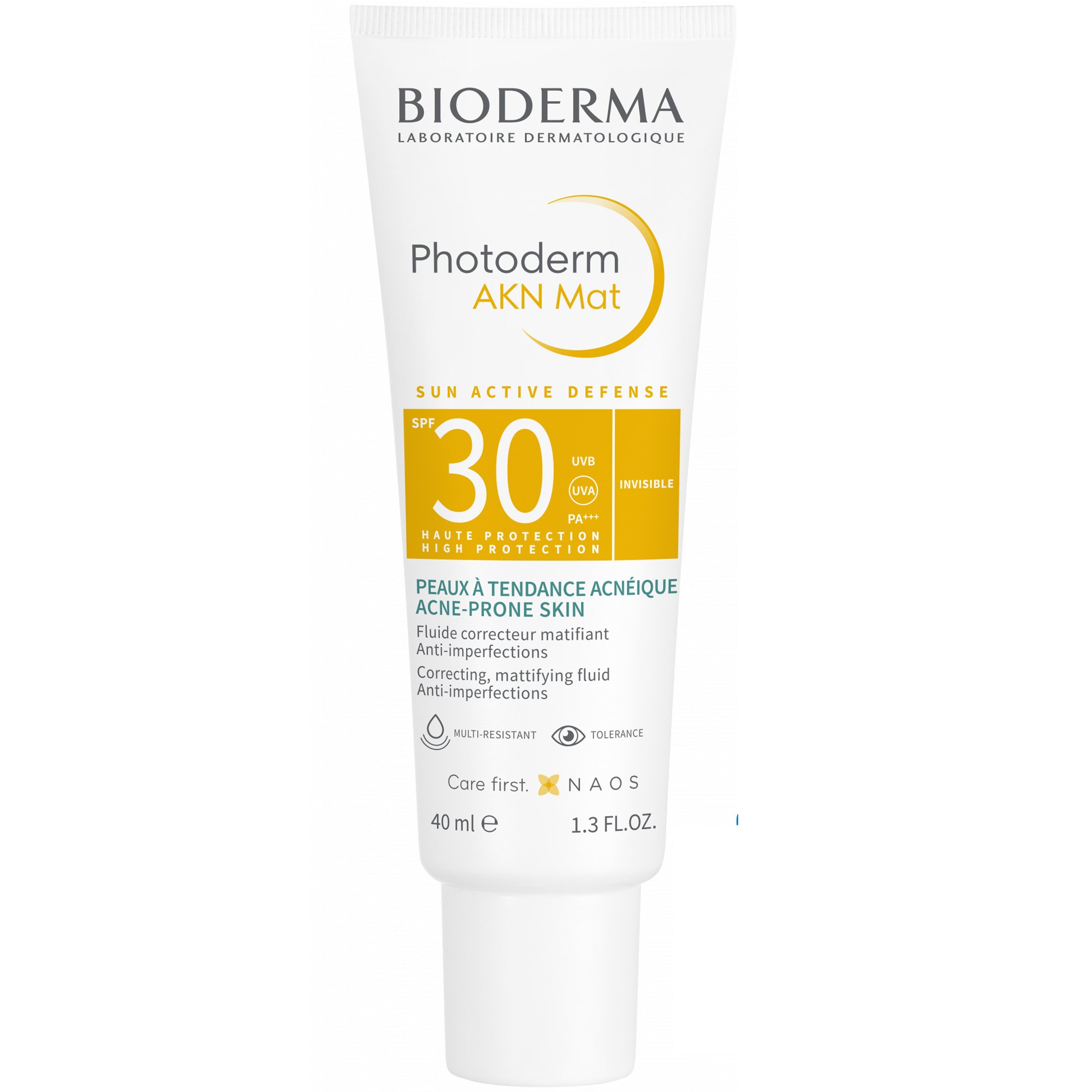 Bioderma Photoderm AKN Mat Spf30 Correcting Mattifying Fluid Αντηλιακή, Λεπτόρρευστη Κρέμα Προσώπου, Υψηλής Προστασίας για Μικτό, Λιπαρό Δέρμα με Τάση Ακμής 40ml