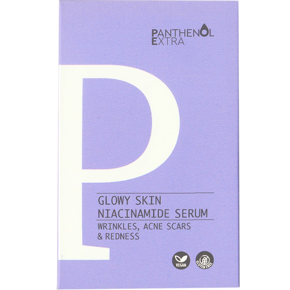 Panthenol Extra Glowy Skin Niacinamide Serum Ισχυρός Ορός Λάμψης με 4% Νιασιναμίδη & Υαλουρονικό Οξύ για την Μείωση Ρυτίδων, Σημαδιών Ακμής & Ερυθρότητας 30ml