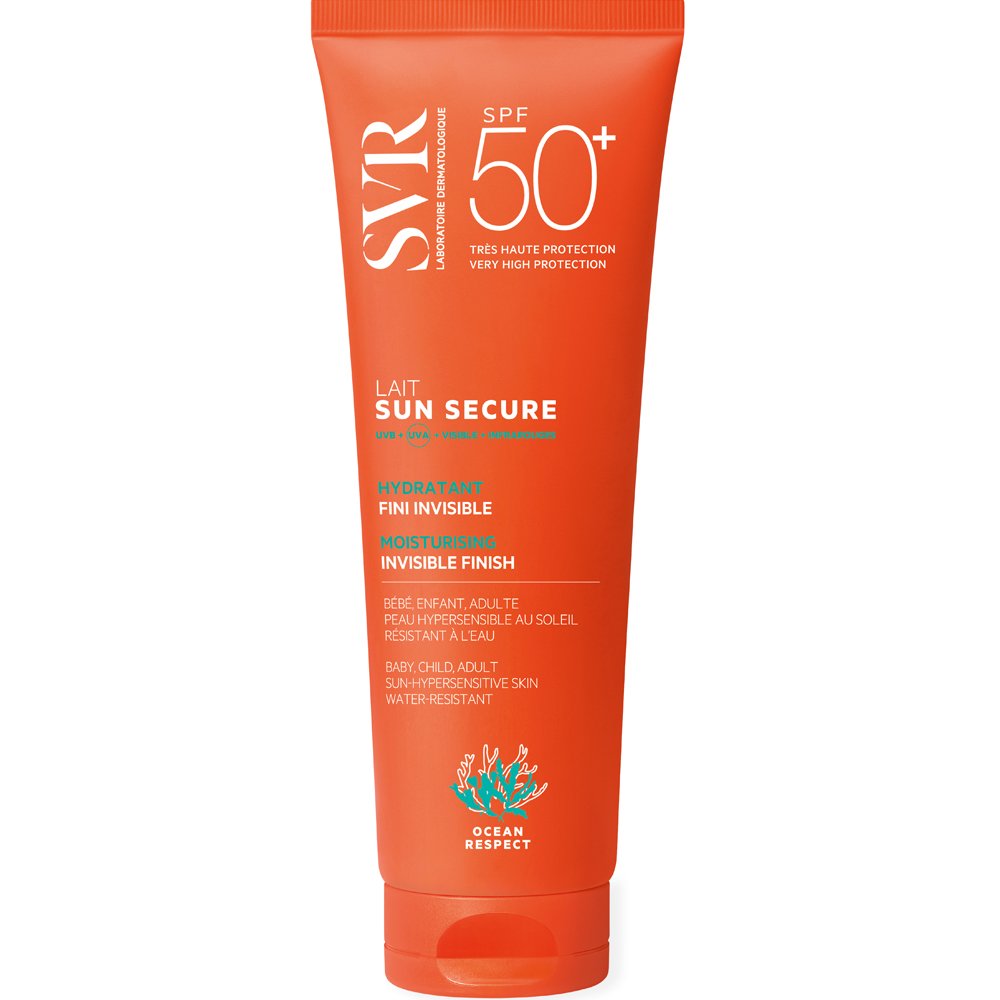 SVR Sun Secure Spf50+ Invisible Finish Sunscreen Milk Αντηλιακό Ενυδατικό Γαλάκτωμα Προσώπου & Σώματος Λεπτόρρευστης Υφής Πολύ Υψηλής Προστασίας με Αόρατο Τελείωμα για Όλη την Οικογένεια 250ml