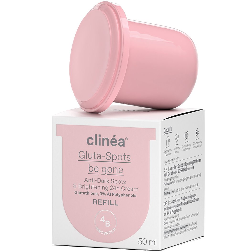 Clinea Gluta-Spots Be Gone Anti-Dark Spots & Brightening 24h Refill Cream 24ωρη Κρέμα Προσώπου για Λάμψη & Δράση Κατά των Σκούρων Κηλίδων & της Υπερμελάγχρωσης 50ml