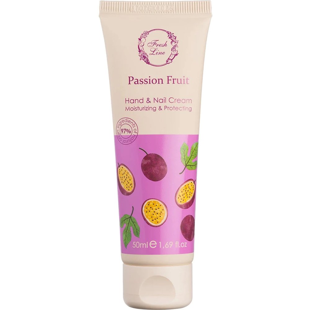 Fresh Line Passion Fruit Moisturizing & Protecting Hand & Nail Cream Ενυδατική, Προστατευτική Κρέμα Χεριών & Νυχιών Ελαφριάς Υφής, Φυσικής Σύνθεσης με Φρούτα του Πάθους 50ml