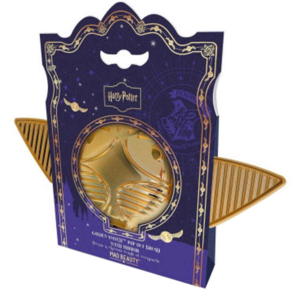 Mad Beauty Harry Potter Snitch Pop Out Hairbrush Παιδικός Καθρέπτης με Βούρτσα Μαλλιών Εμπνευσμένη από το Χρυσό Σημάδι Golden Snitch 1 Τεμάχιο