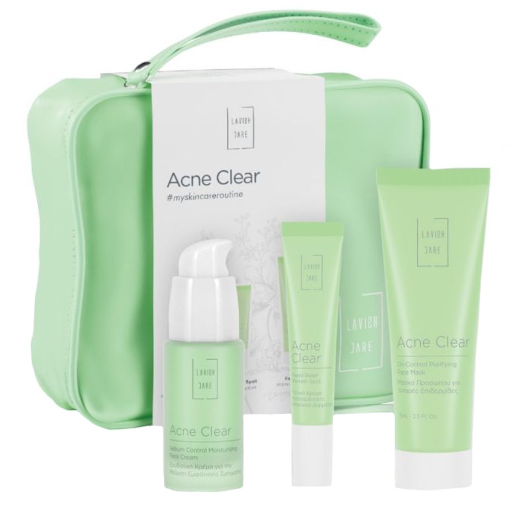 Lavish Care Promo Acne Clear Sebum Control Moisturising Face Cream 30ml & Rapid Relief Blemish Spot Gel 15ml & Oil Control Purifying Face Mask 75ml