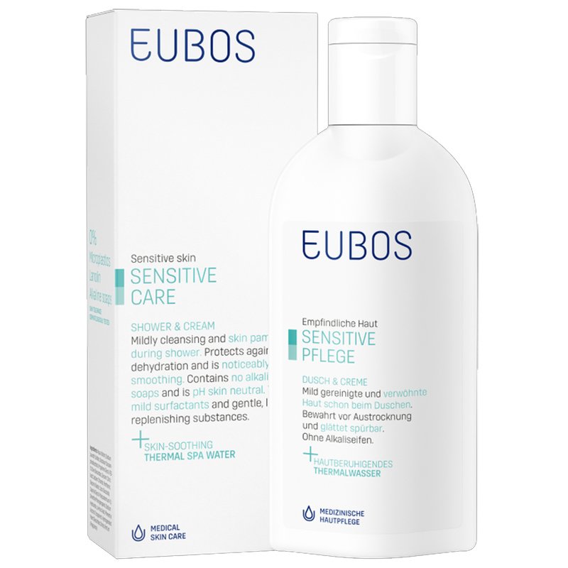 Eubos Sensitive Care Shower & Cream Απαλό Κρεμώδες Καθαριστικό Σώματος με Ενυδατικούς & Καταπραϋντικούς Παράγοντες 200ml