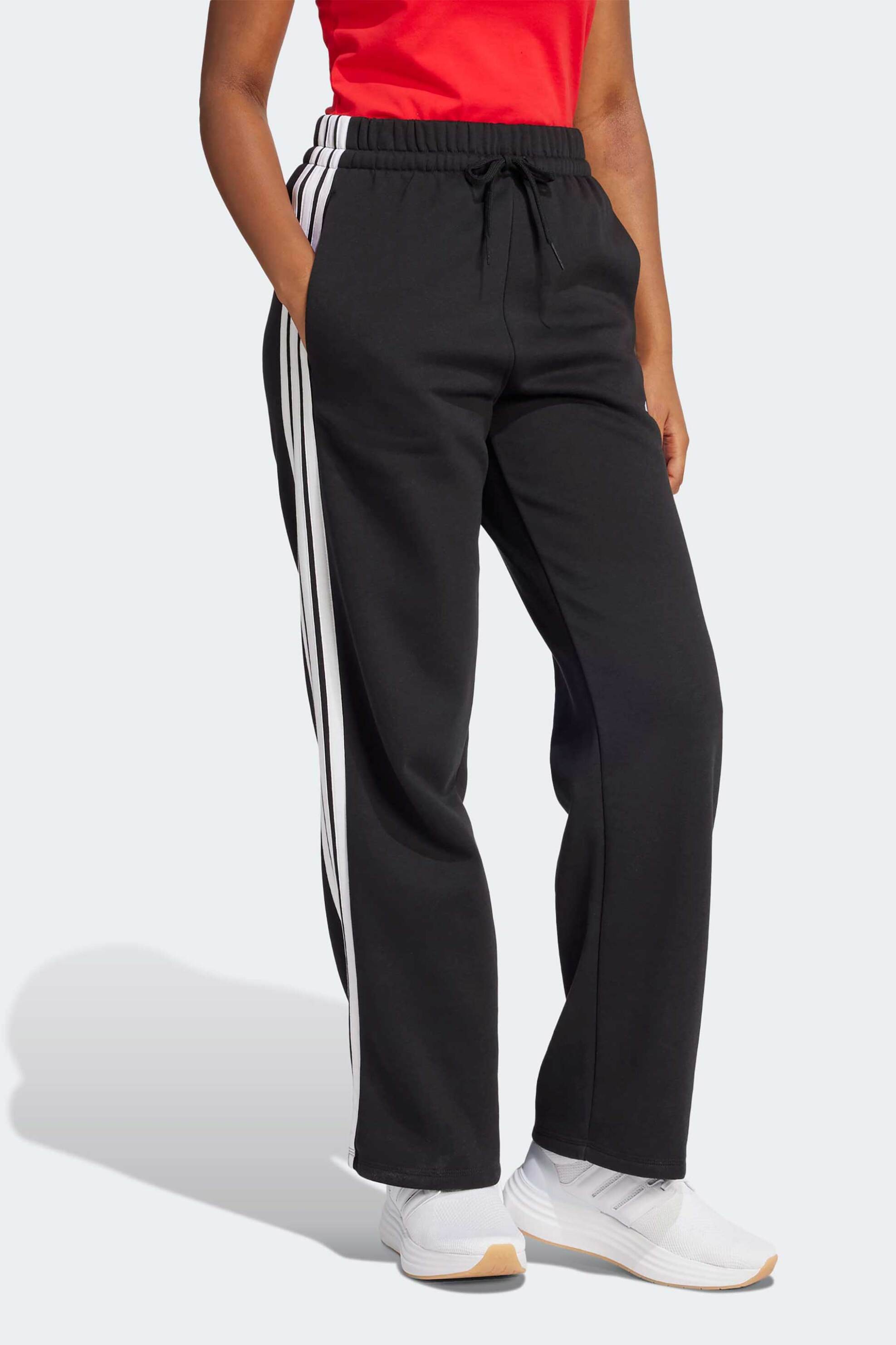 Adidas γυναικείο ψηλόμεσο παντελόνι φόρμας Regular Fit "Essentials 3-Stripes Open-Hem Fleece"
