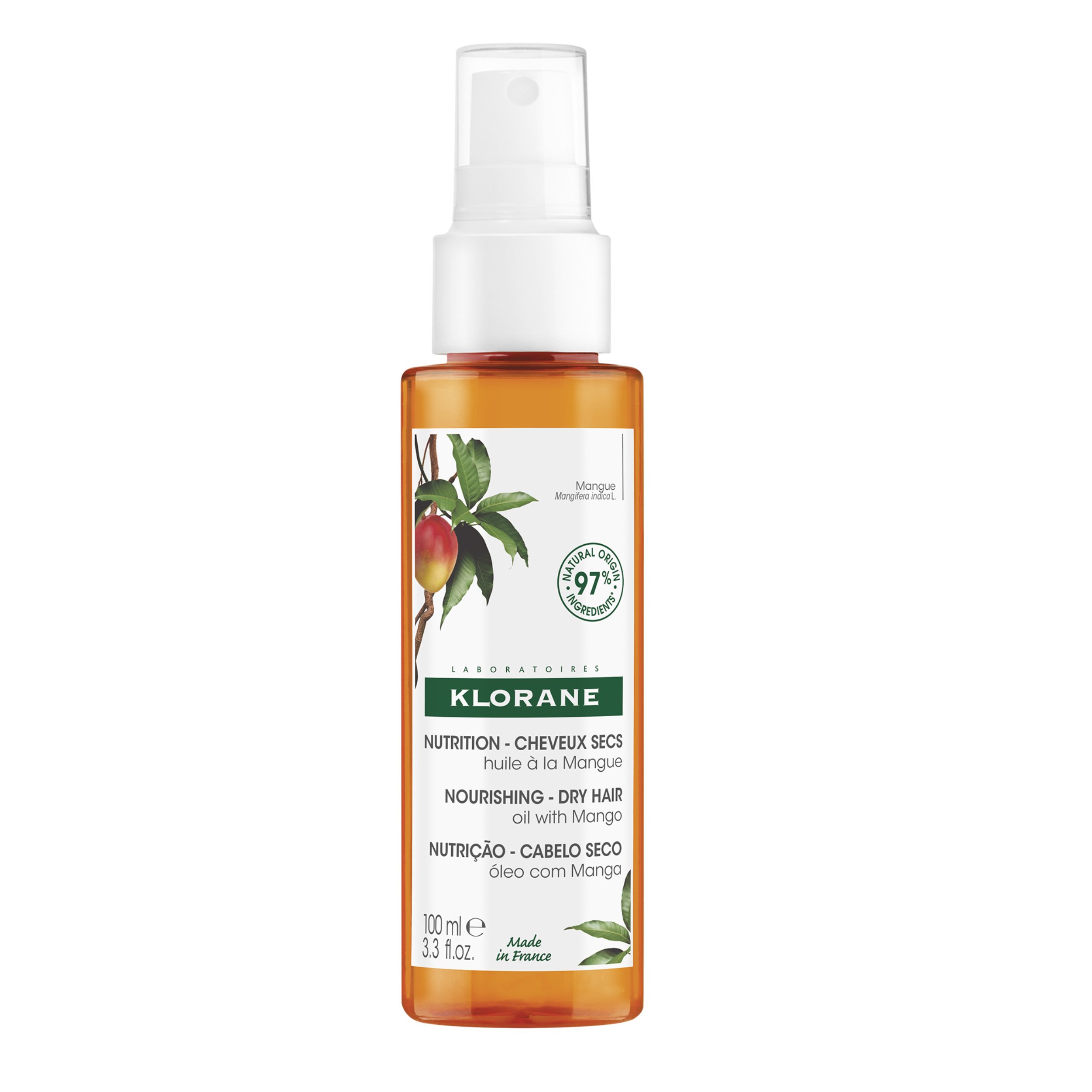 Klorane Mango Nourishing Oil Dry Hair Διφασικό Έλαιο Θρέψης με Μάνγκο για Ξηρά Μαλλιά 100ml