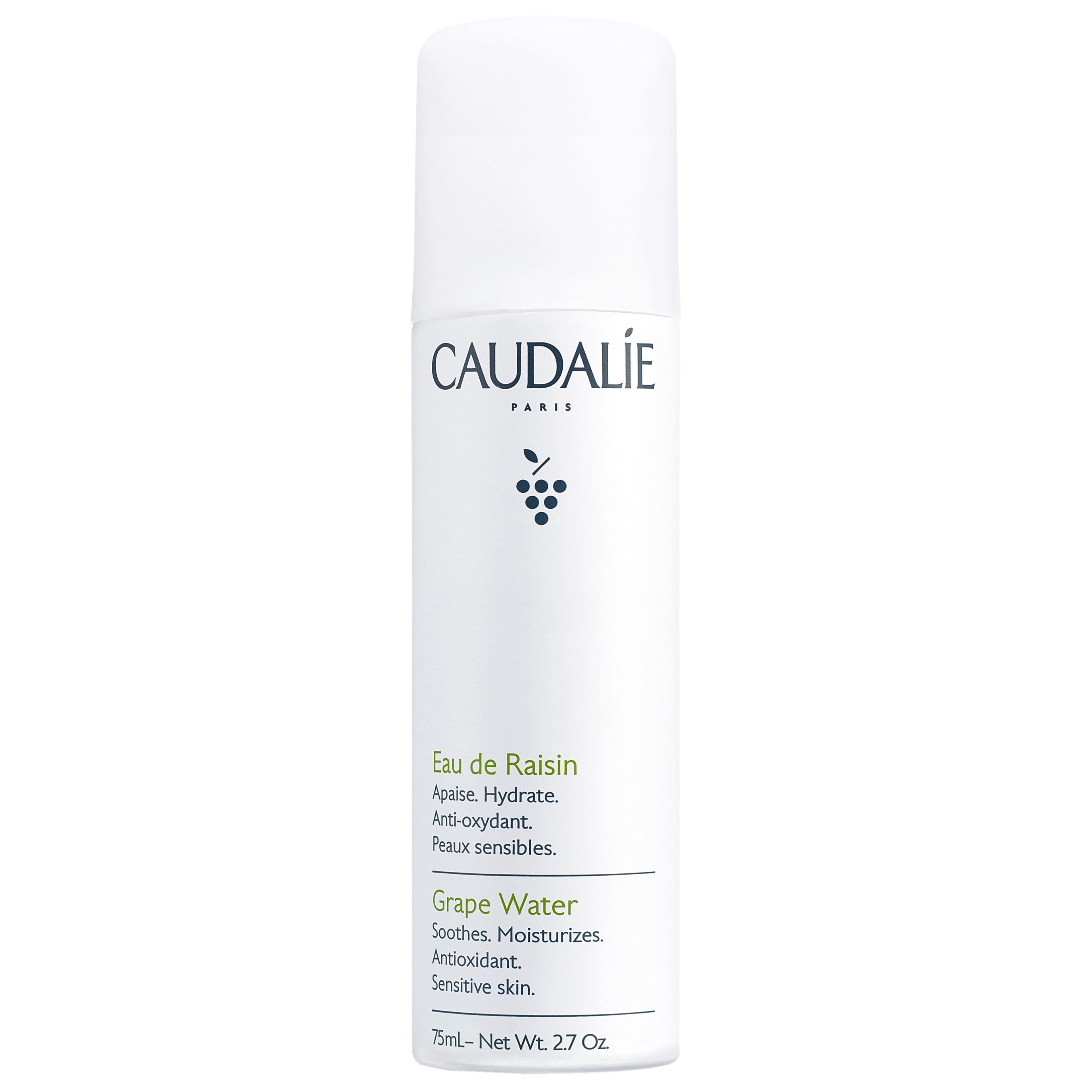 Caudalie Grape Water Spray Καταπραϋντικό Νερό σε Σπρέι για Ενυδάτωση & Αναζωογόνηση, Κατάλληλο για Ευαίσθητες Επιδερμίδες 75ml Travel Size