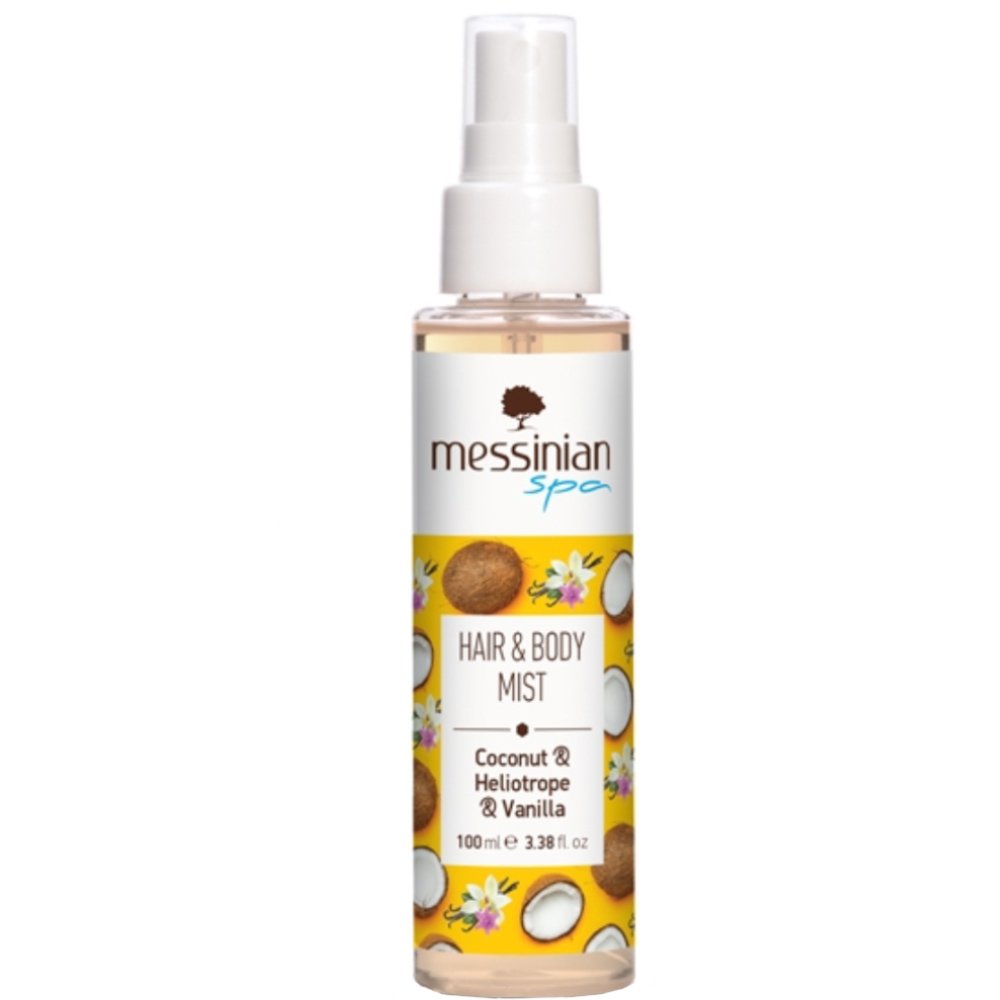 Messinian Spa Coconut, Heliotrope & Vanilla Hair & Body Mist Ενυδατικό Mist Μαλλιών & Σώματος με Άρωμα Καρύδα & Ηλιοτρόπιο & Βανίλια 100ml