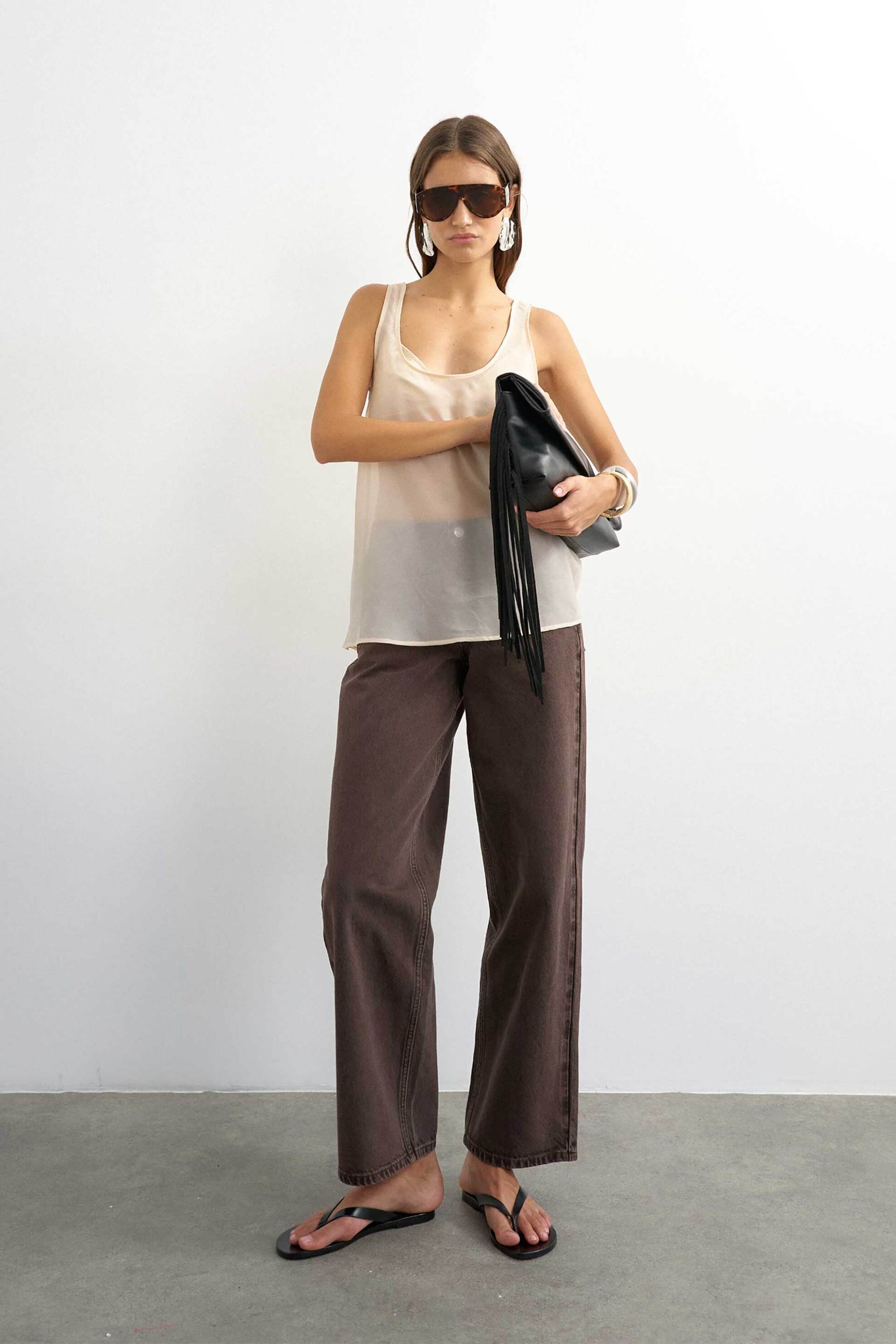 Topshop γυναικείο τζιν παντελόνι Wide Fit "Cinch"