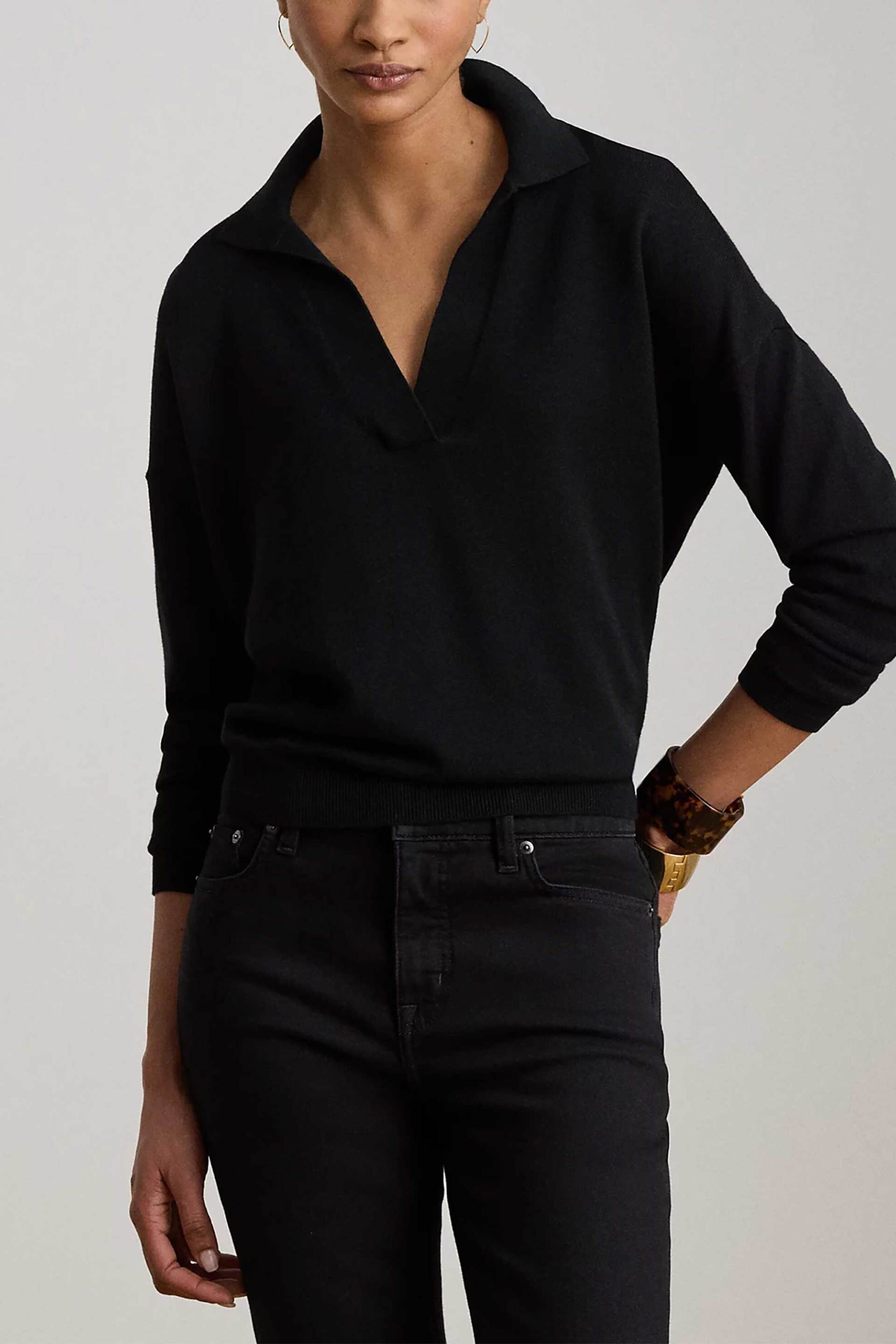 Lauren Ralph Lauren γυναικεία μπλούζα πλεκτή με πόλο γιακά