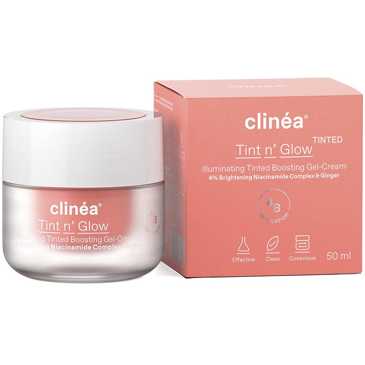Clinéa Tint n' Glow Illuminating Tinted Boosting Gel-Cream,Κρέμα-Gel Προσώπου, με Χρώμα για Ενίσχυση της Λάμψης της Επιδερμίδας 50ml