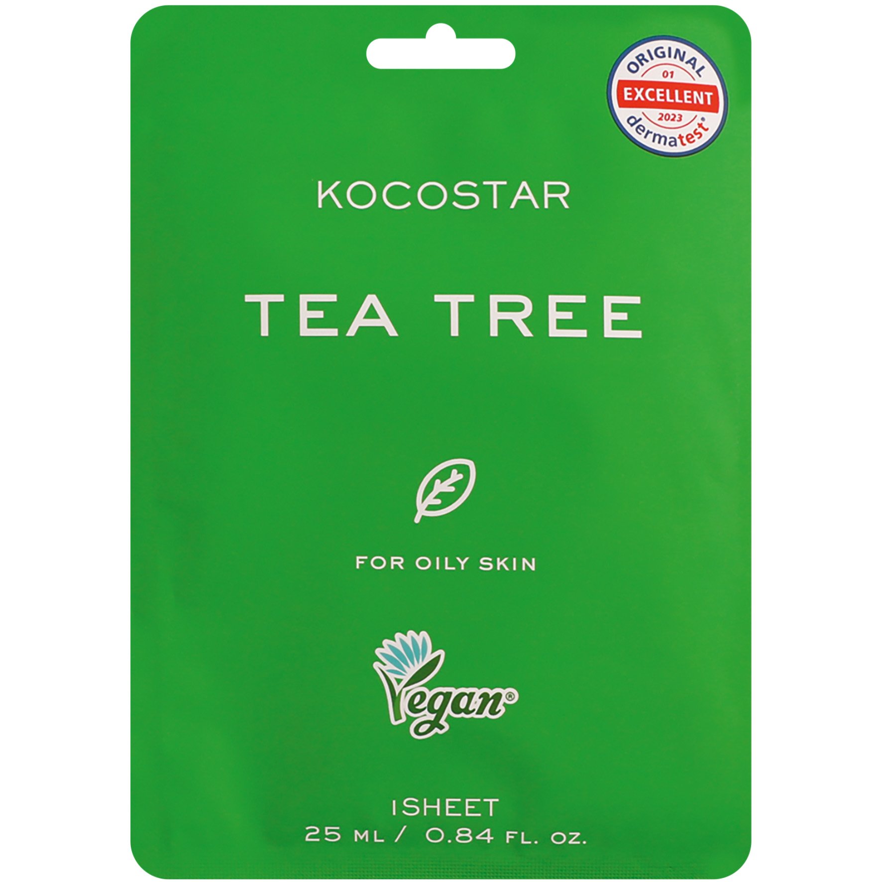 Kocostar Tea Tree Face Mask Κωδ 5602 Εμποτισμένη Μάσκα Τόνωσης για Λιπαρές Επιδερμίδες 1 Τεμάχιο