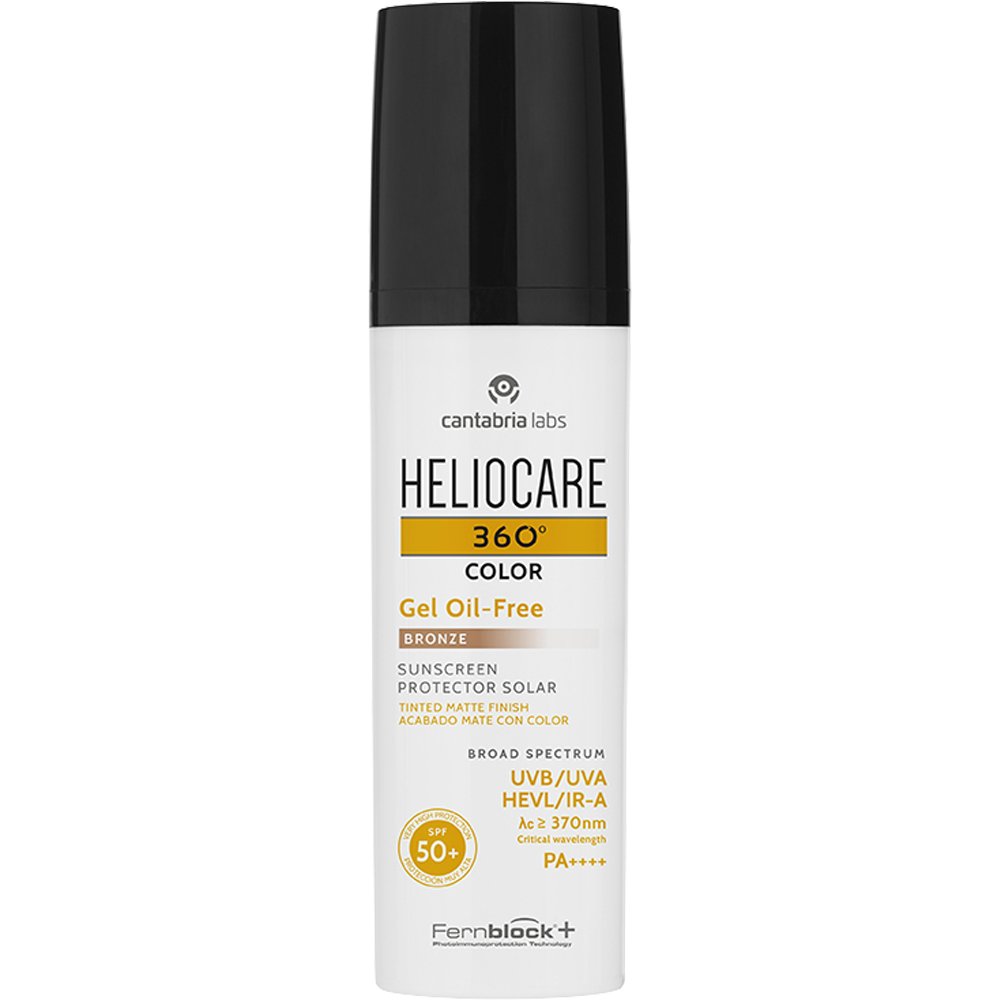 Heliocare 360 Oil Free Spf50+ Color Bronze Tinted Matte Finish Sunscreen Gel Αντηλιακό Προσώπου Πολύ Υψηλής Προστασίας με Χρώμα & Ματ Φινίρισμα 50ml