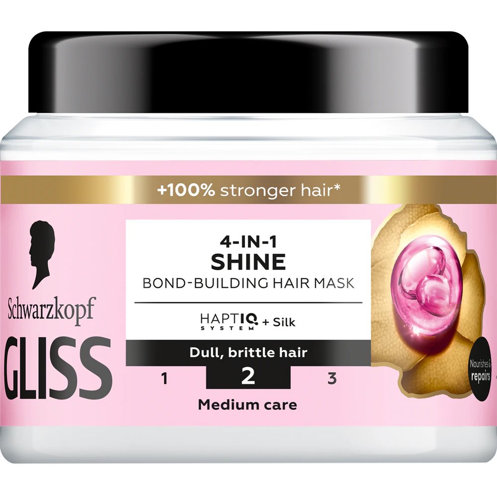 Schwarzkopf Gliss Liquid Silk 4 in 1 Shine Bond Building Hair Mask Ενυδατική Μάσκα για Θαμπά & Ταλαιπωρημένα Μαλλιά που Επαναφέρει τη Λάμψη & Χαρίζει Ζωντάνια 400ml
