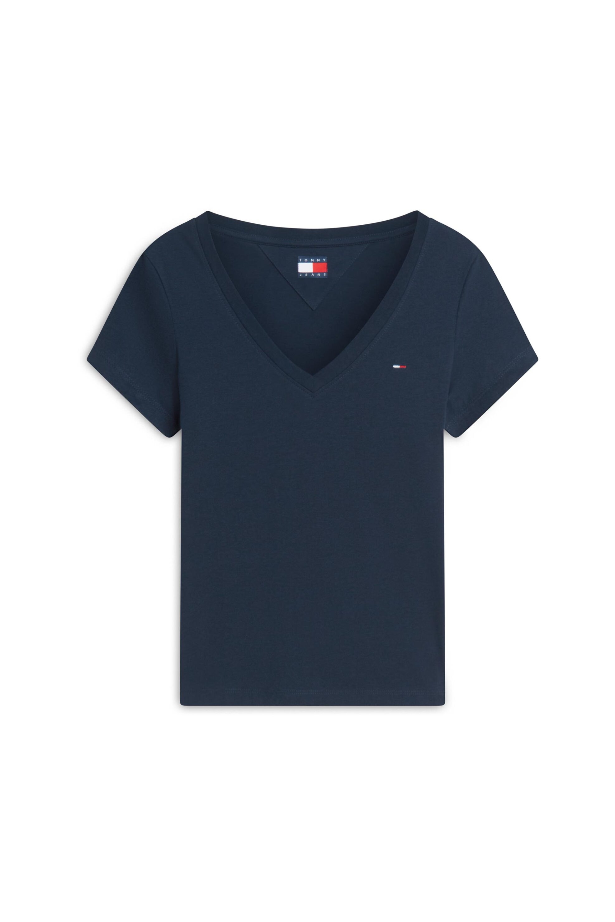 Tommy Jeans γυναικείο T-shirt με V και λογότυπο Slim Fit