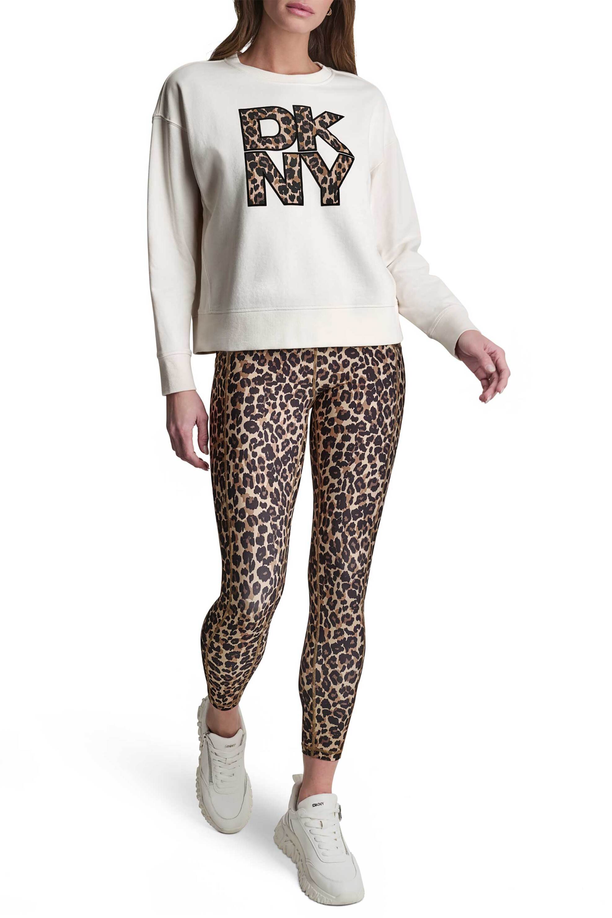 DKNY γυναικεία μπλούζα φούτερ με animal print λογότυπο