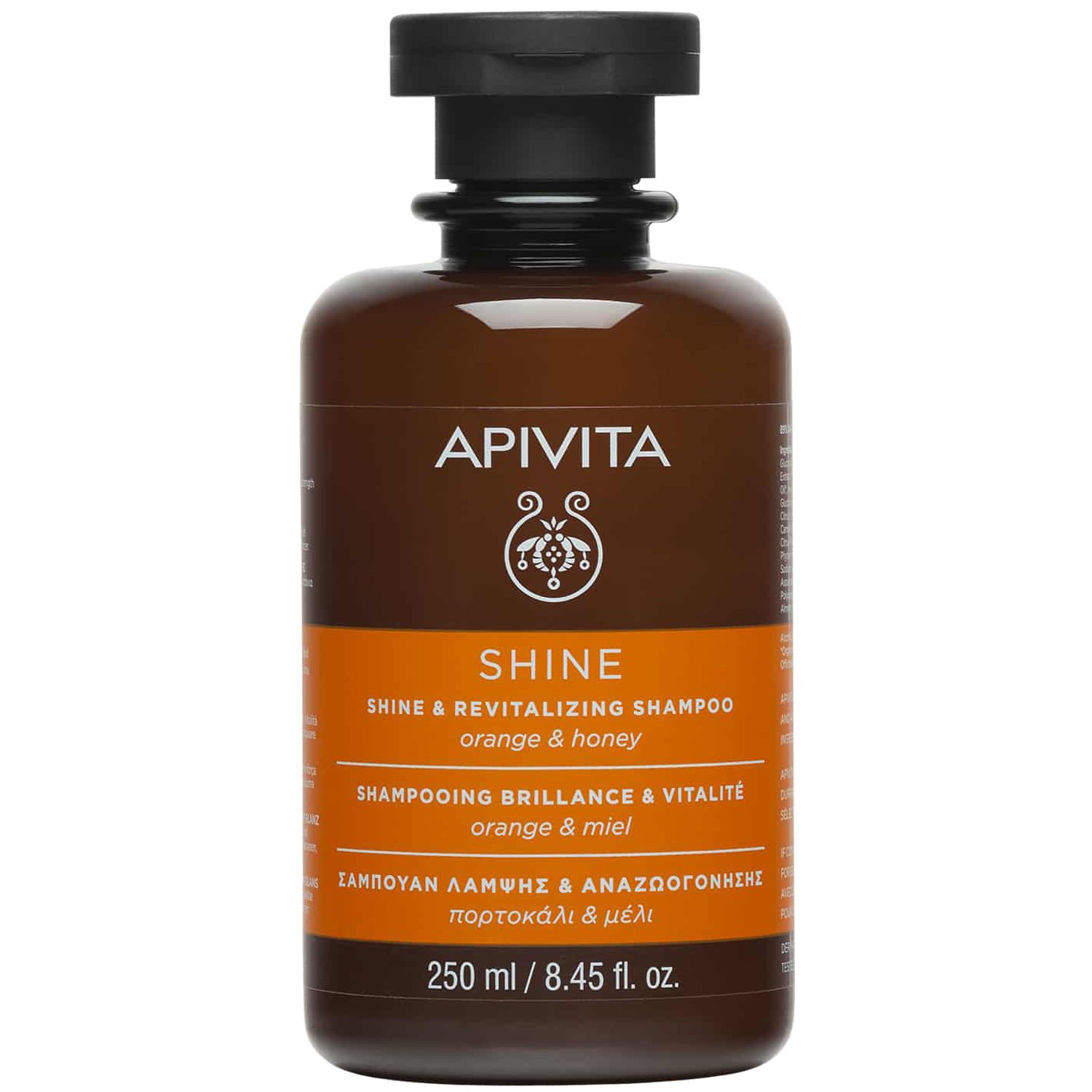 Apivita Shine & Revitalizing Shampoo With Orange & Honey Σαμπουάν Λάμψης & Αναζωογόνησης με Πορτοκάλι & Μέλι, Ιδανικό για Αδύναμα, Θαμπά Μαλλιά 250ml