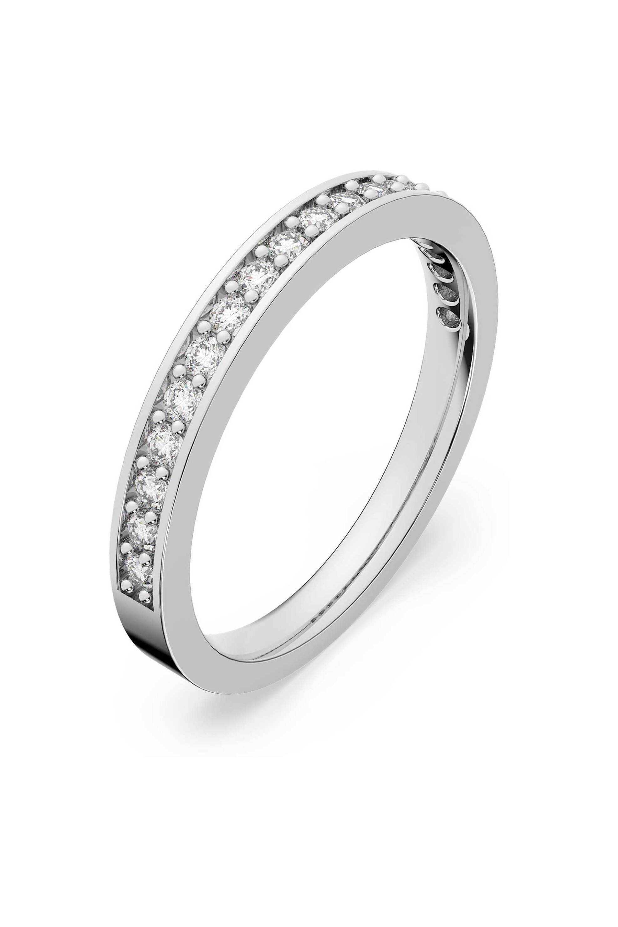 Swarovski γυναικείο δαχτυλίδι λευκό, επιμετάλλωση ροδίου "Matrix" (50)