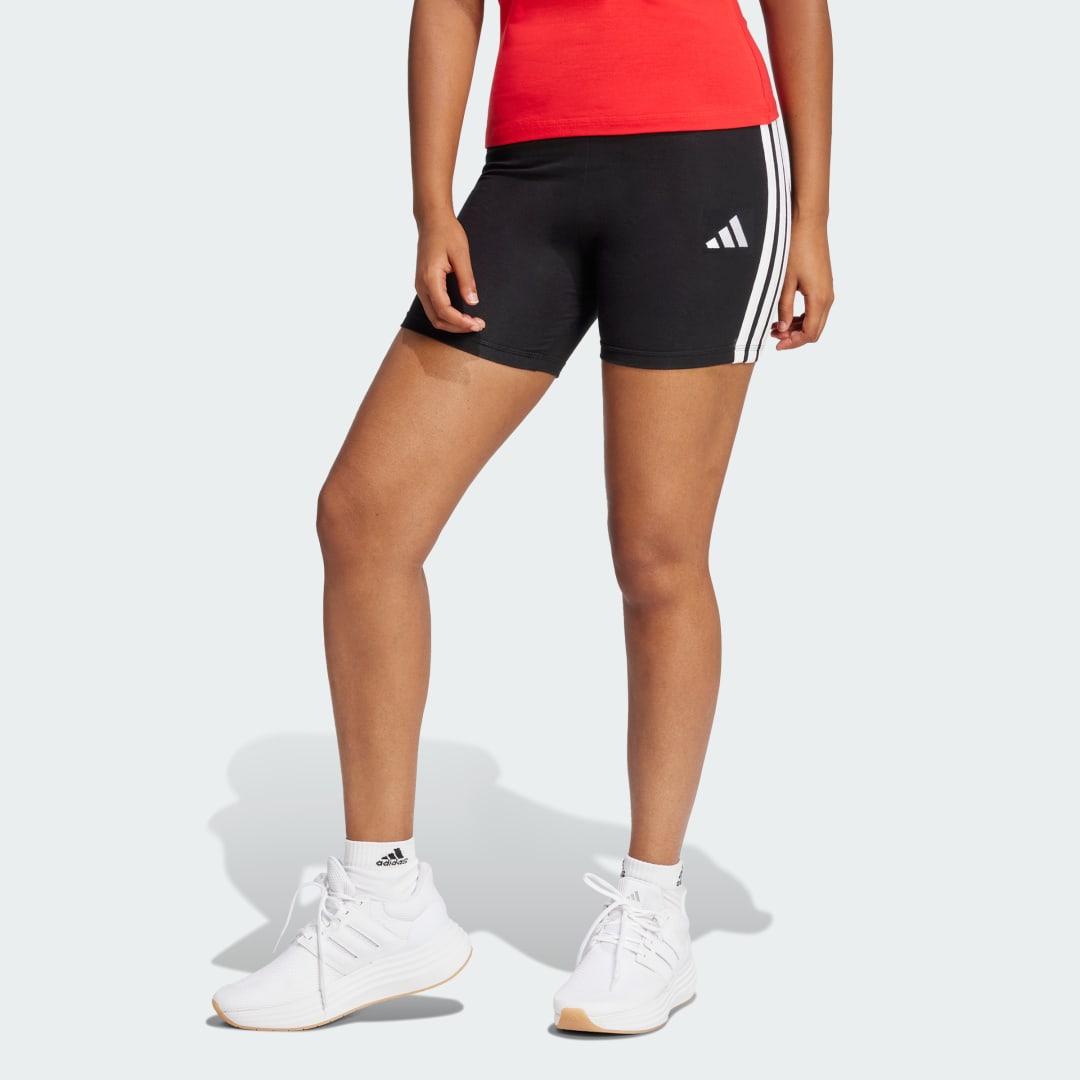 Essentials 3-Stripes High Waisted Biker Shorts