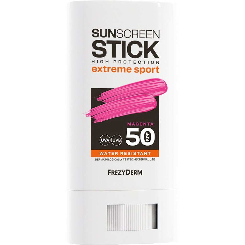 Frezyderm Sun Screen Extreme Sport Spf50 Stick Αντηλιακό Στικ Προσώπου Υψηλής Προστασίας, Ιδανικό για Outdoor Sports με Χρωματική Απόχρωση για Ακριβή Εφαρμογή 20ml - Magenta