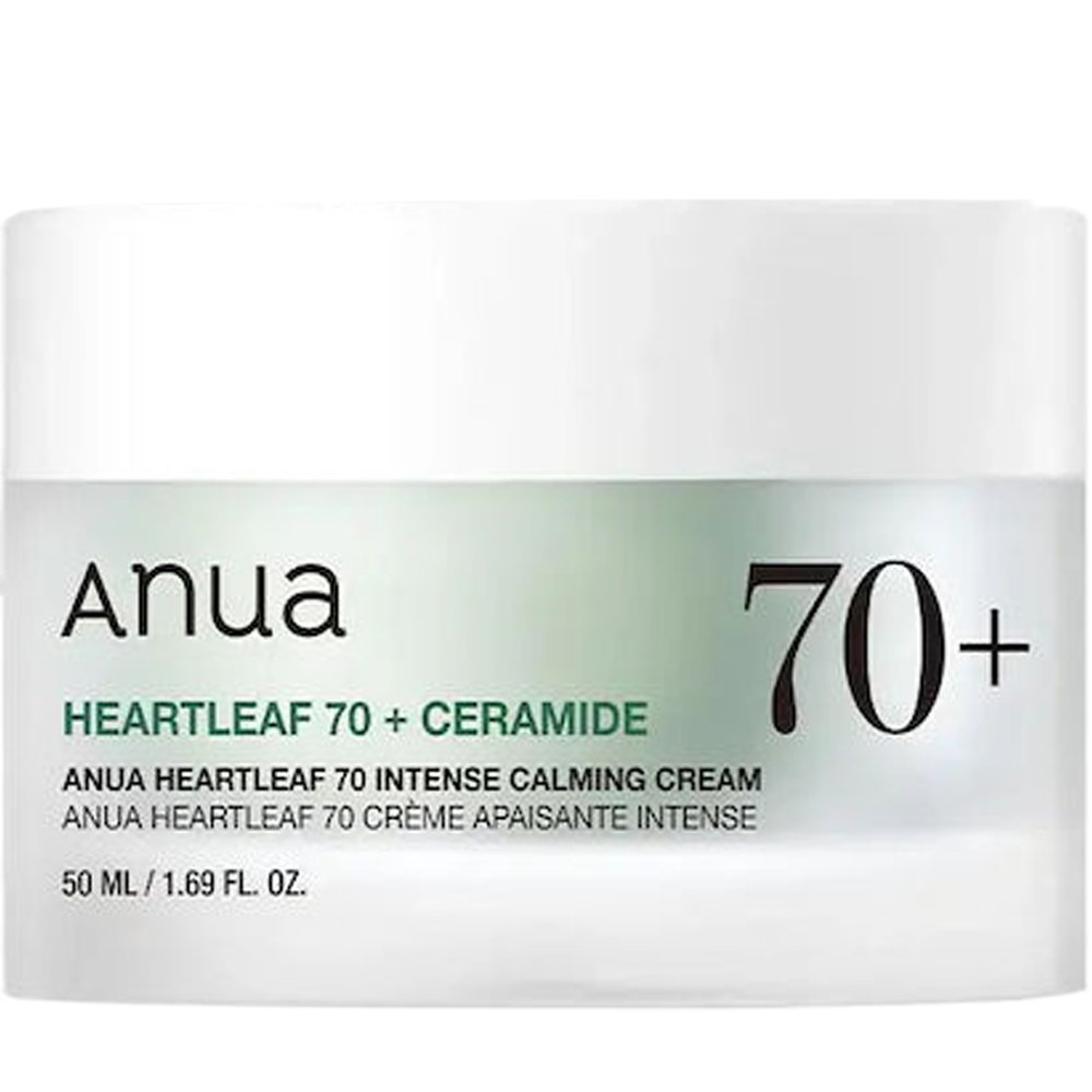 Anua Heartleaf 70+ Intense Calming Cream Ενυδατική & Καταπραϋντική Κρέμα Προσώπου που Ενισχύει τον Δερματικό Φραγμό & Προσφέρει Μέγιστη Θρέψη για Ευαίσθητες Επιδερμίδες 50ml