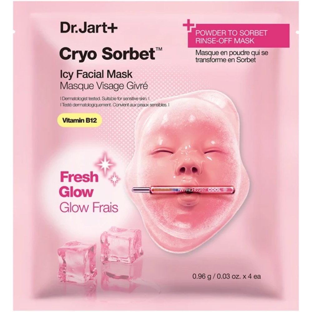 Dr.Jart+ Cryo Sorbet Icy Facial Mask Μάσκα Προσώπου για Αναζωογόνηση & Λάμψη σε Μορφή Τζελ & Υφή Σορμπέ για Μείωση Πρηξιμάτων & Αίσθηση Δροσιάς 3.84g (0.96 x 4)