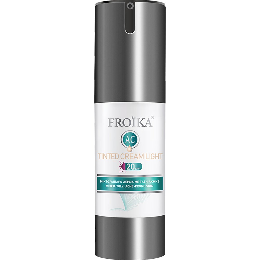 Froika AC Tinted Cream Light Spf20 Επικαλυπτική Αντηλιακή Κρέμα Προσώπου με Χρώμα και Ματ Όψη για Μικτό / Λιπαρό Δέρμα με Τάση Ακμής 30ml
