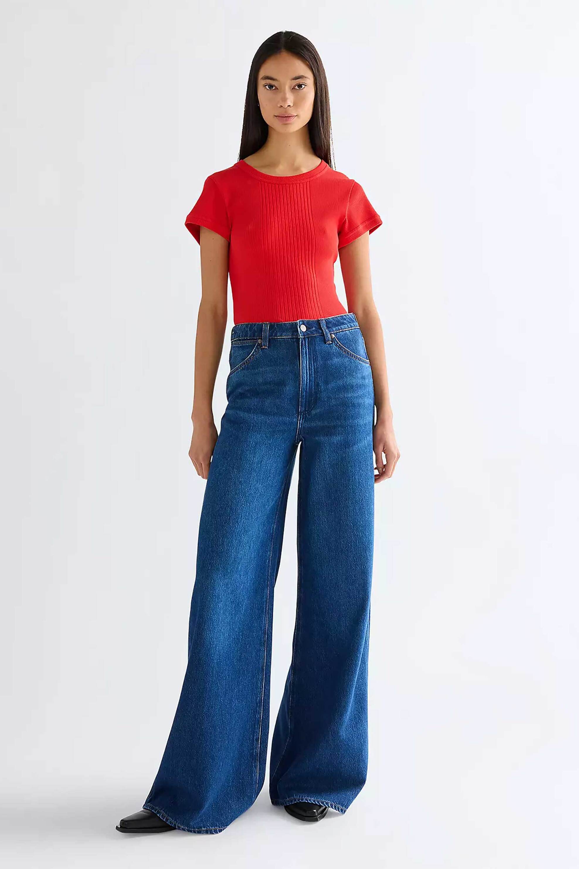 Wrangler® γυναικείο τζιν παντελόνι πεντάτσεπο Loose Wide Fit "Canyon"