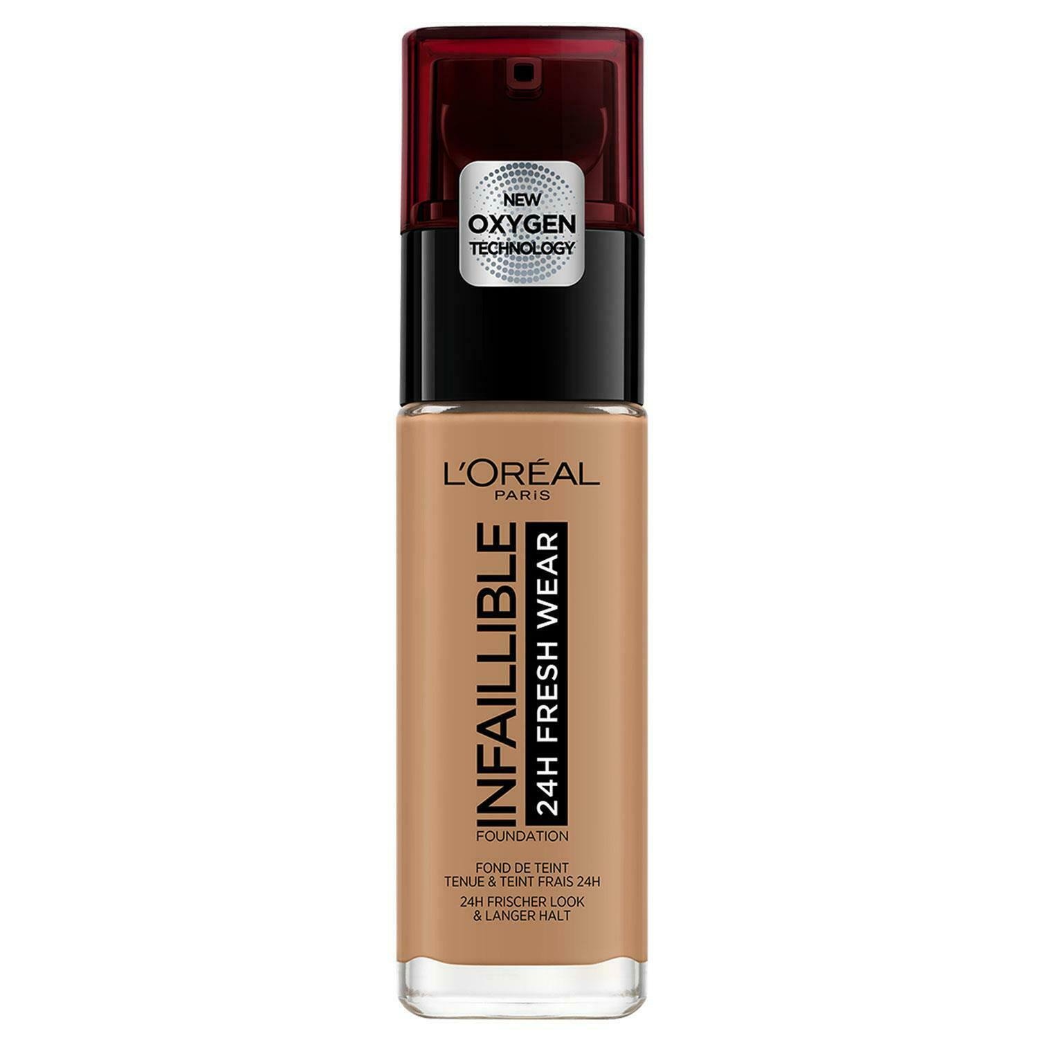 L'Oreal Paris Infaillible 24H Foundation 30ml Βάση που Εξασφαλίζει Διάρκεια & Ανθεκτικότητα - Caramel Toffee