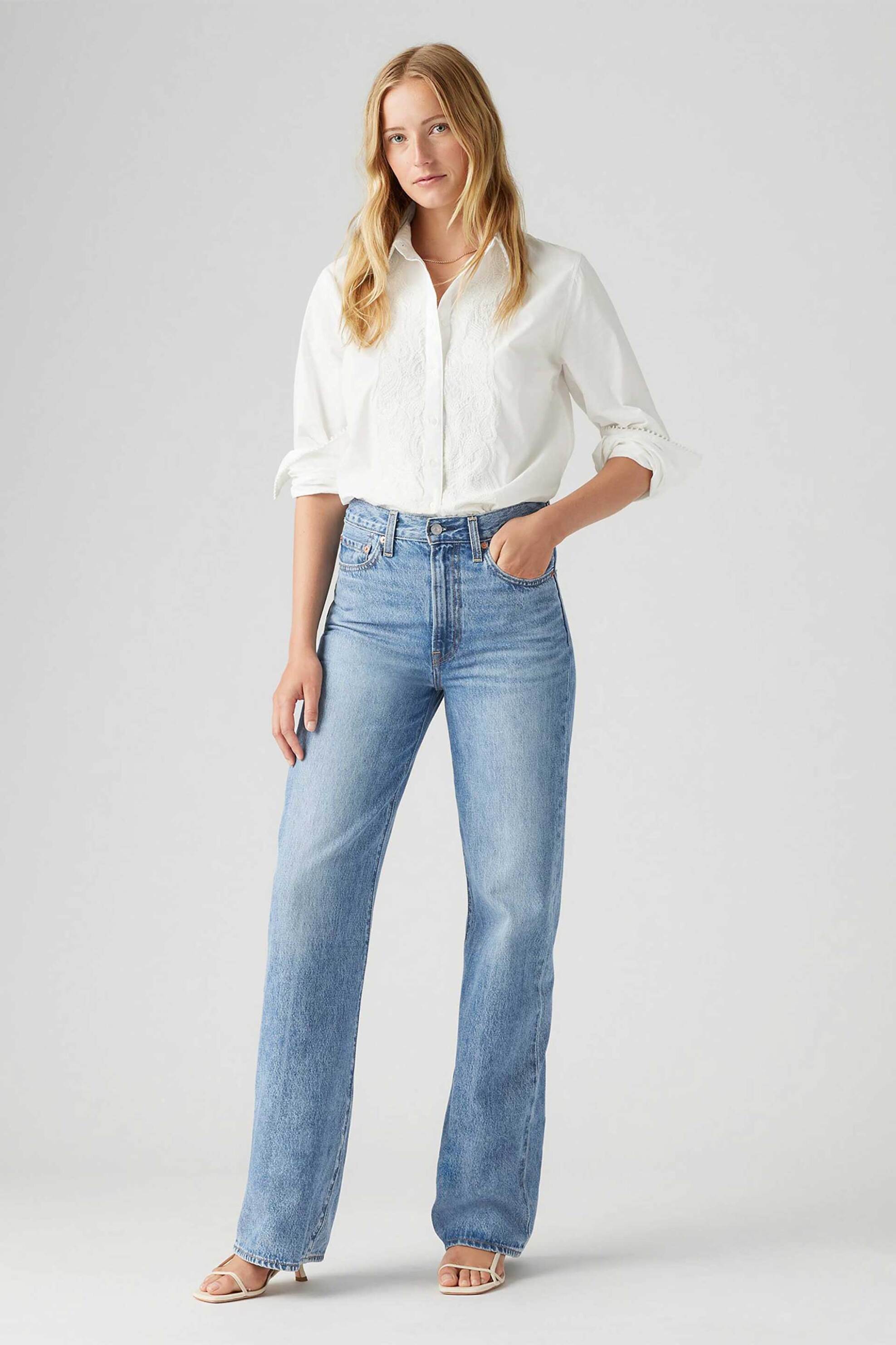 Levi's® γυναικείο τζιν παντελόνι ψηλόμεσο πεντάτσεπο Wide Leg "Ribcage"