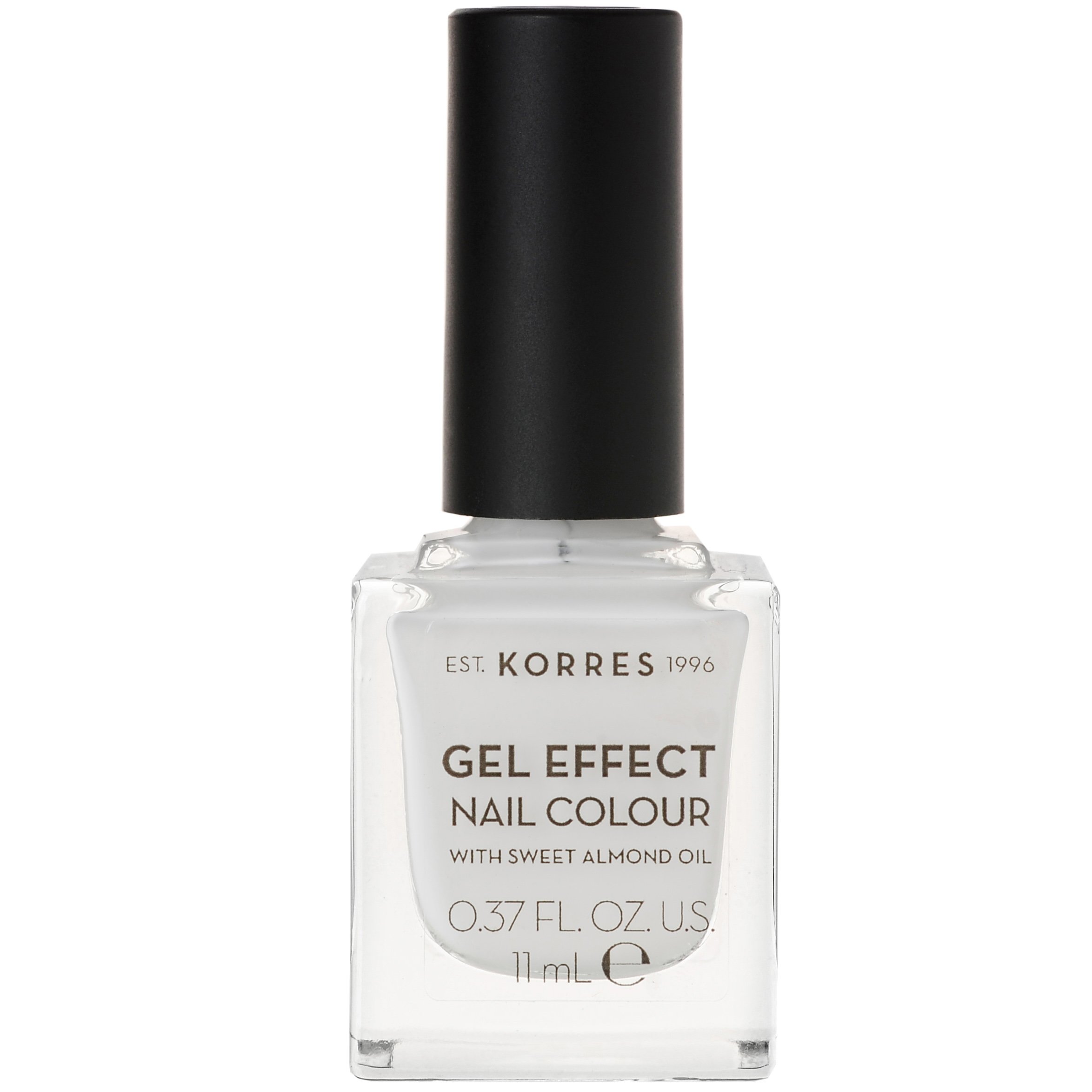 Korres Gel Effect Nail Colour Βερνίκι Νυχιών με Αμυγδαλέλαιο για Έντονη Λάμψη & Μεγάλη Διάρκεια 11ml - 01 Blanc White
