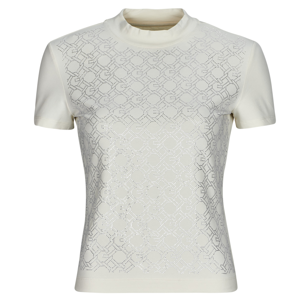 T-shirt με κοντά μανίκια Guess MOCK NECJK ALL OVER LOGO