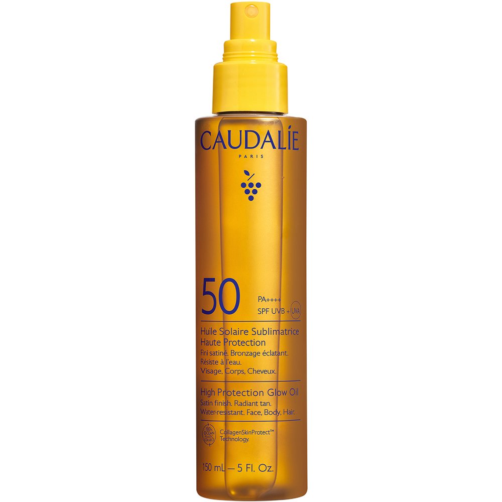 Caudalie Vinosun Spf50 Glow Oil Αντηλιακό Λάδι Προσώπου, Σώματος & Μαλλιών Πολύ Προστασίας για Λαμπερό Μαύρισμα 150ml
