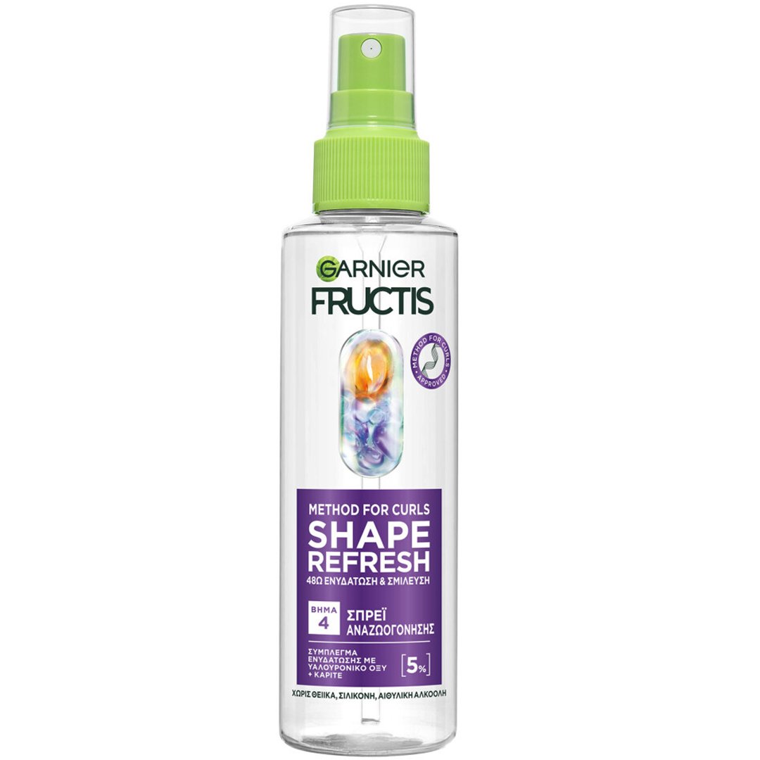 Garnier Fructis Method For Curls Step 4 Spray Σπρέι Αναζωογόνησης 48ωρης Ενυδάτωσης & Σμίλευσης Ειδικά Σχεδιασμένο για Σγουρά Μαλλιά με Υαλουρονικό Οξύ & Βούτυρο Καριτέ 150ml