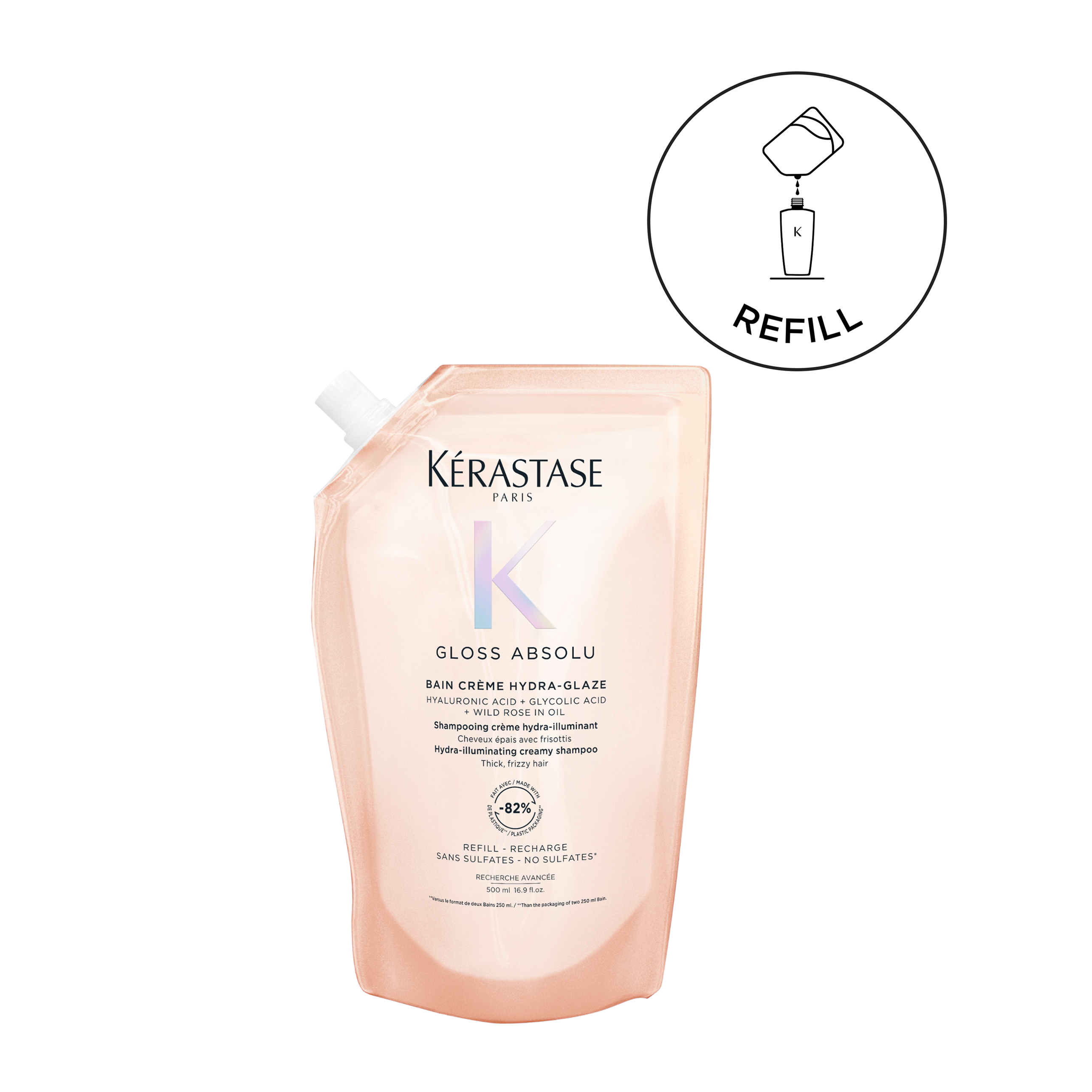 Gloss Absolu Bain Creme Ενυδατικό Σαμπουάν Λάμψης Refill 500ml