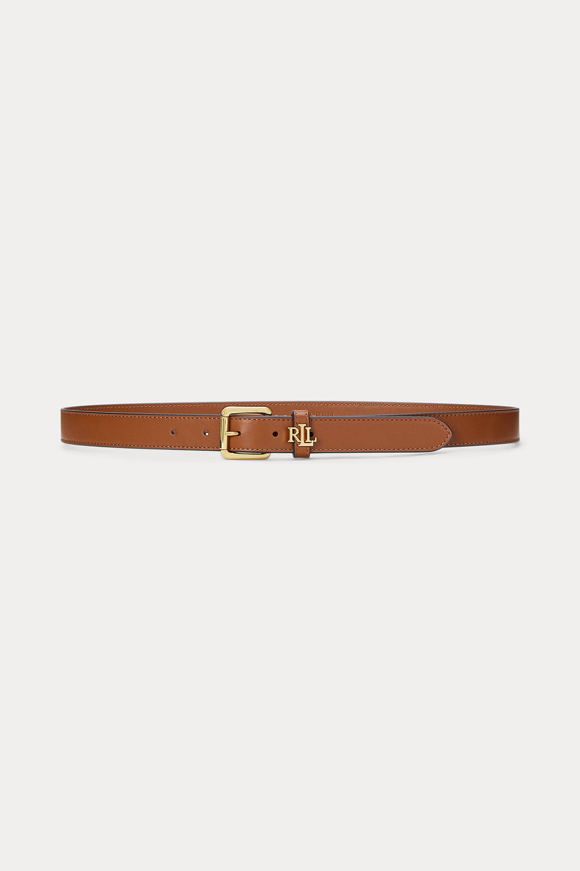 Lauren Ralph Lauren γυναικεία δερμάτινη ζώνη skinny με μεταλλική αγκράφα