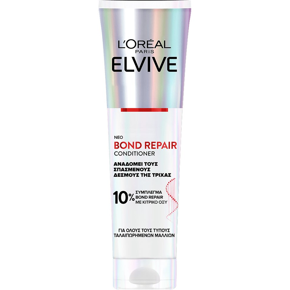 L'Oreal Paris Elvive Bond Repair Conditioner Μαλακτική Κρέμα που Αναδομεί τους Σπασμένους Δεσμούς της Τρίχας 150ml