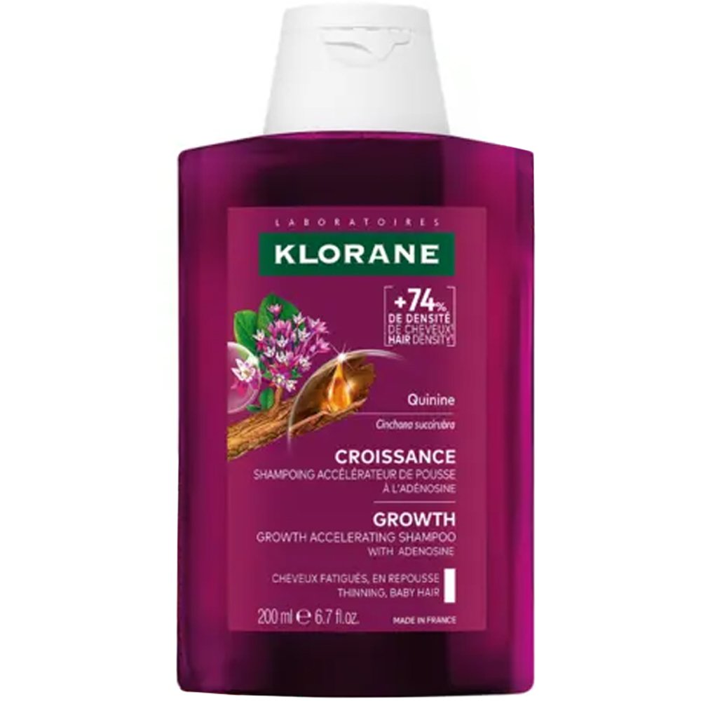 Klorane Growth Accelerator with Adenosine Shampoo Σαμπουάν Επιτάχυνσης της Ανάπτυξης Νέων Τριχοθηλάκων με Αδενοσίνη & Κινίνη 200ml