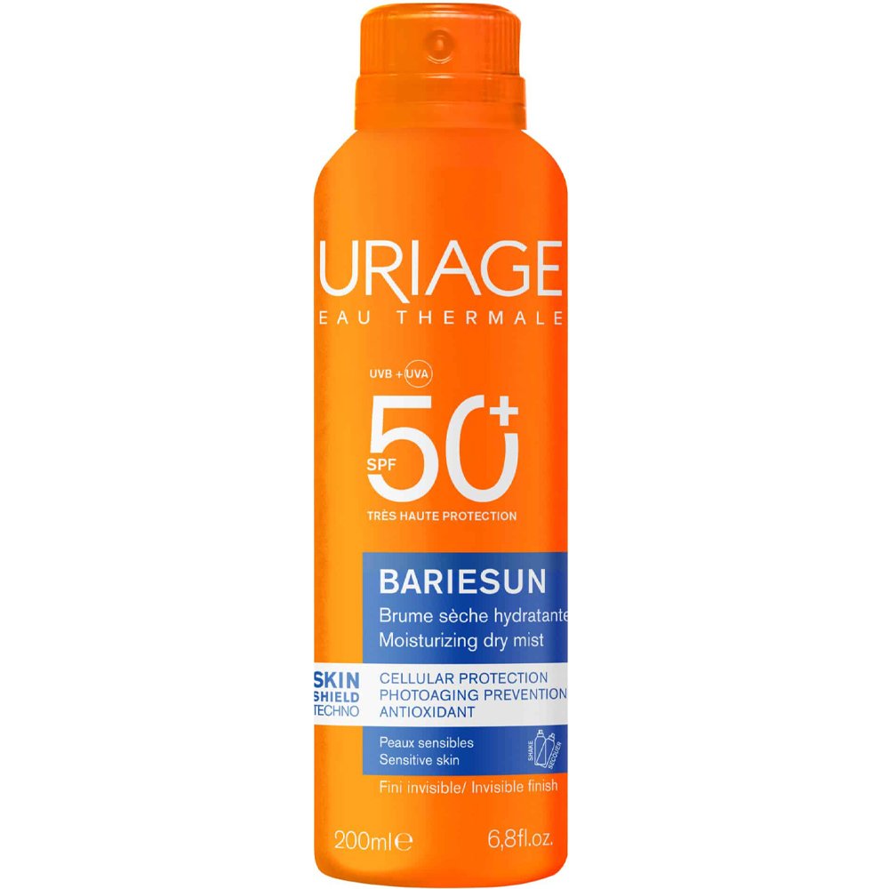 Uriage Bariesun Dry Mist Very High Protection Spf50+ Αντηλιακό Mist Προσώπου - Σώματος Πολύ Υψηλής Προστασίας με Ματ Αποτέλεσμα, Κατάλληλο για Ευαίσθητες Επιδερμίδες 200ml
