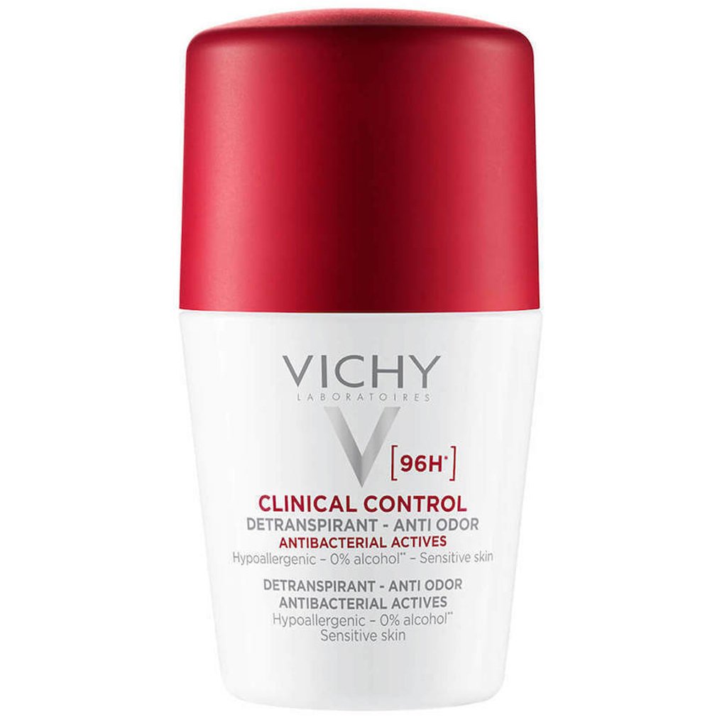 Vichy Clinical Control 96h Deodorant Anti-Odor Roll-on Υποαλλεργικό Αποσμητικό Roll-on Κατά του Ιδρώτα & της Κακοσμίας για Ευαίσθητες Επιδερμίδες 50ml