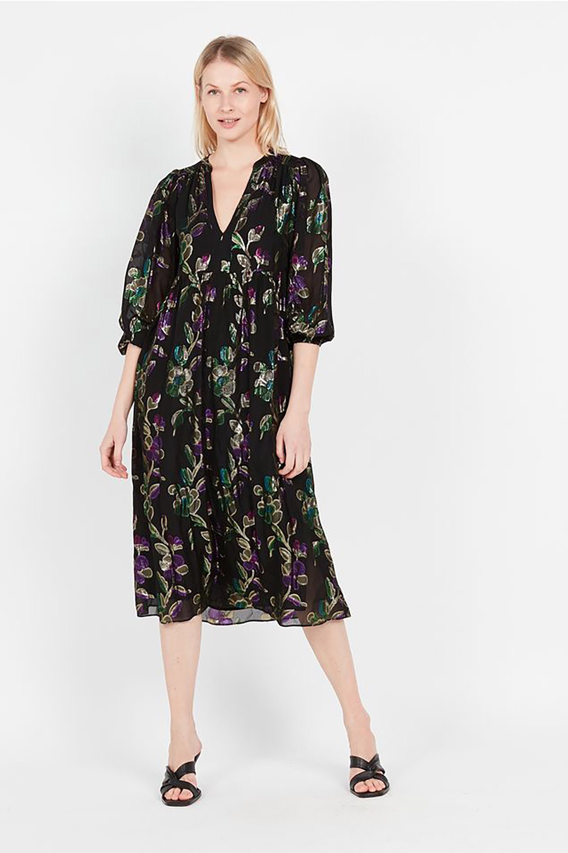 ba&sh γυναικείο midi φόρεμα με jacquard print "Ashley"