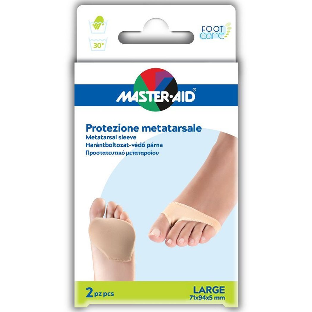 Master Aid Metatarsal Sleeve Προστατευτικό Μεταταρσίου με Gel & Ύφασμα 2 Τεμάχια - Large 71x94x5mm